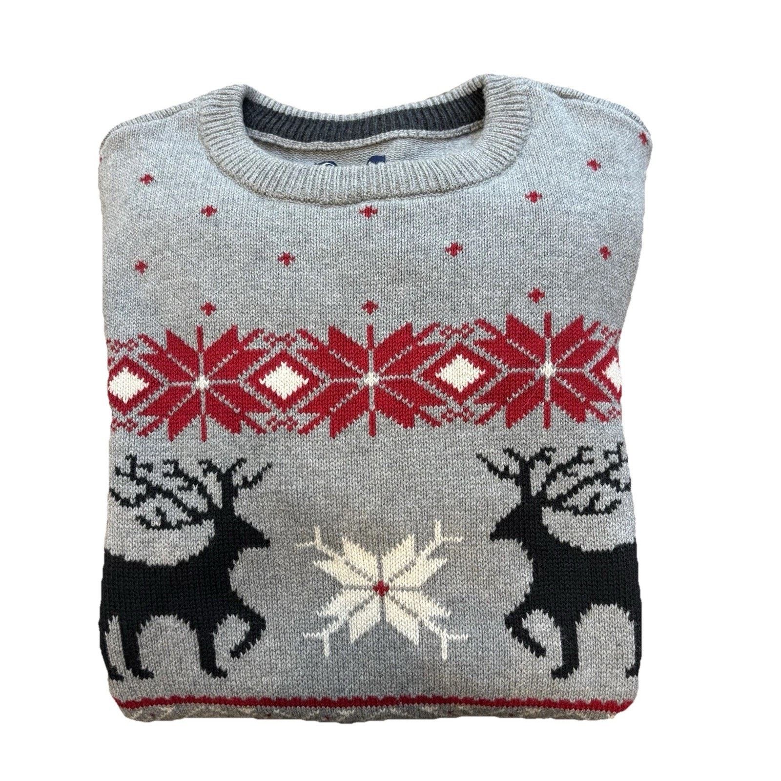 Chaps Chaps Sweater Gray Reindeer Snowflake Women's Small Cotton Size S / US 4 / IT 40 - 5 Thumbnail
