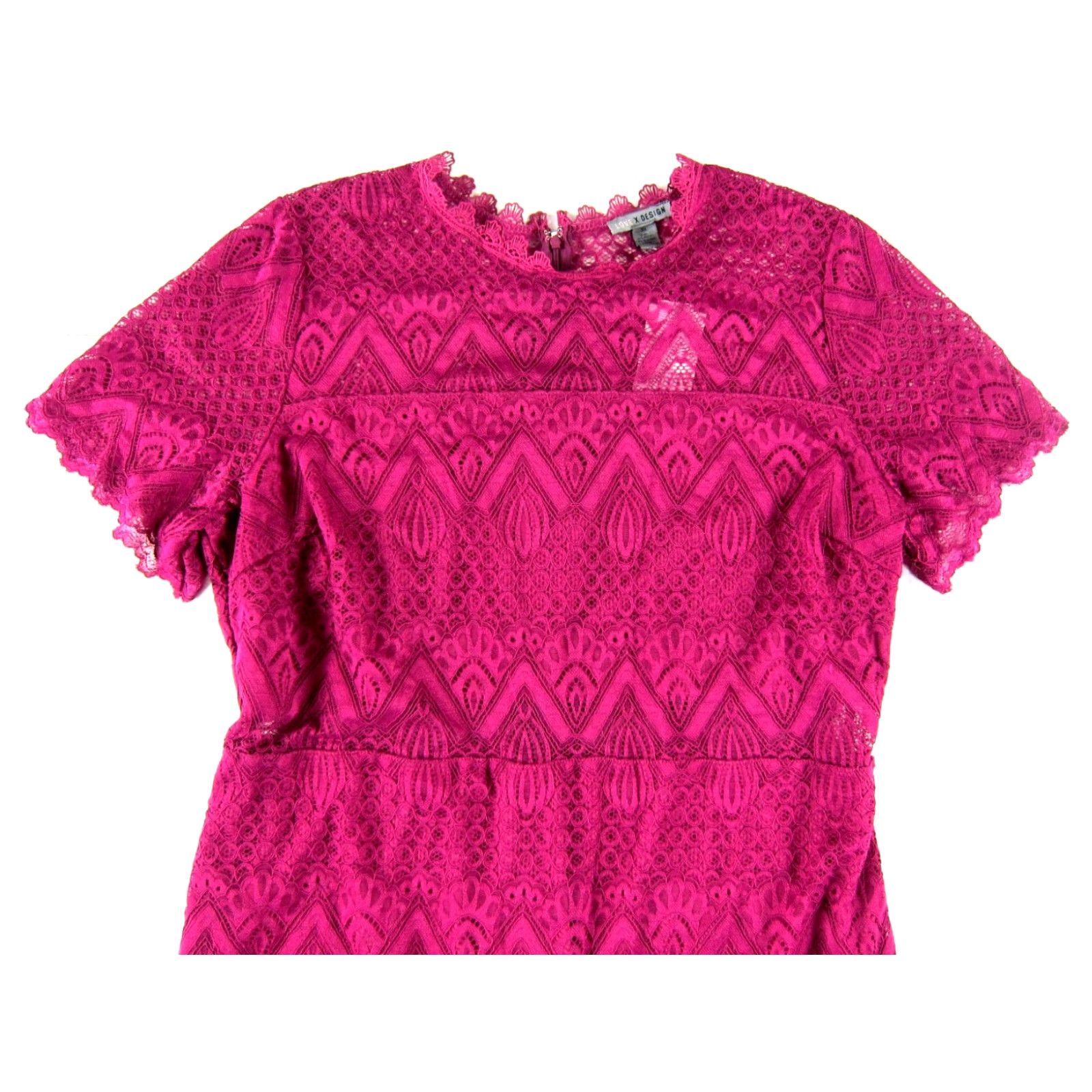 LOVE X DESIGN Dress Nordstrom Berry Pink Lace Short Sleeve Sheath 3X NWT