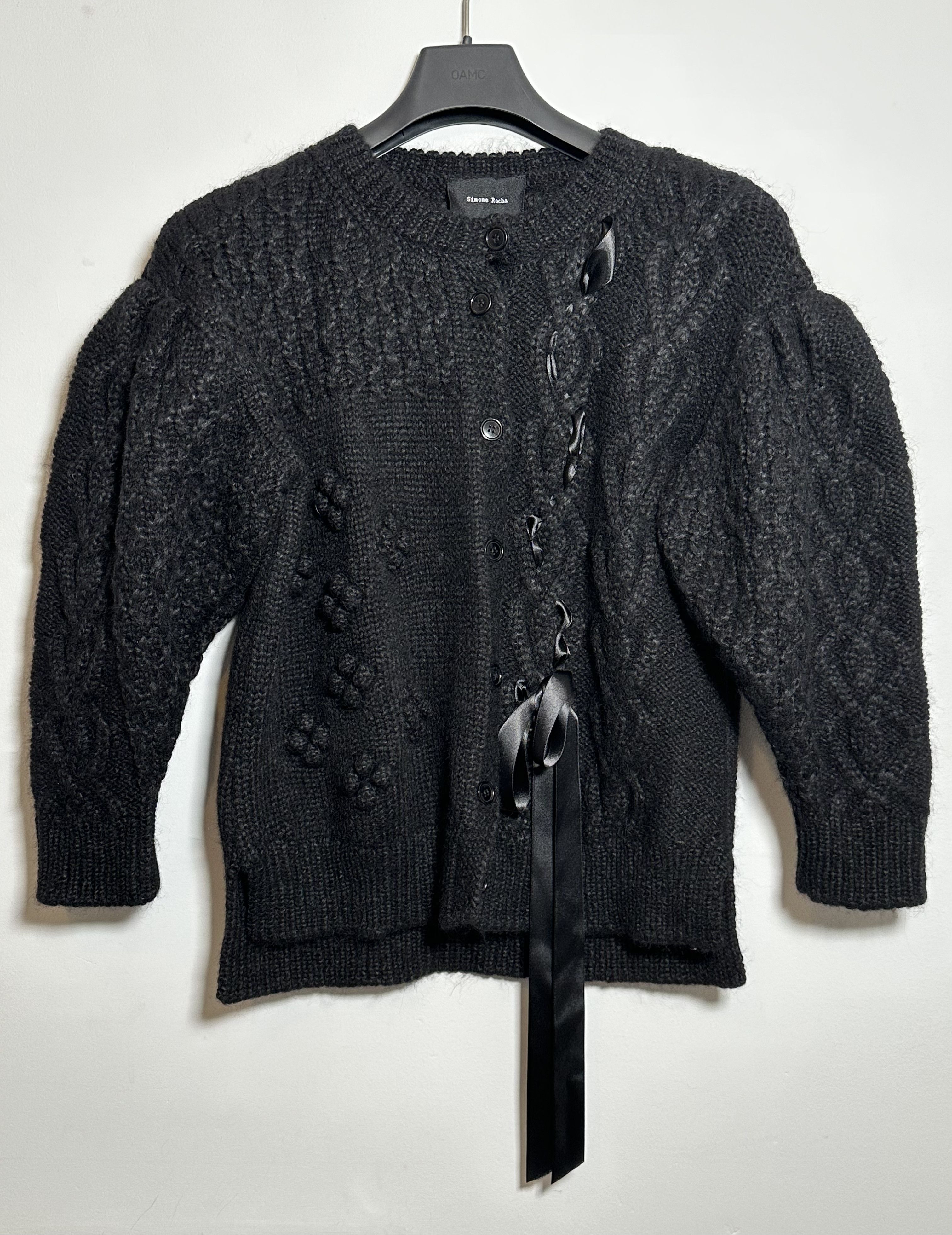 Simone Rocha Ribbon-Laced Cabled Cardigan Size M / US 6-8 / IT 42-44 - 1 Thumbnail
