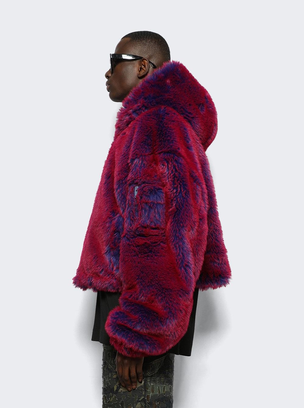 Givenchy o1gr1nt0125 Cropped Hooded Bomber Jacket In Faux Fur Size US M / EU 48-50 / 2 - 4 Thumbnail
