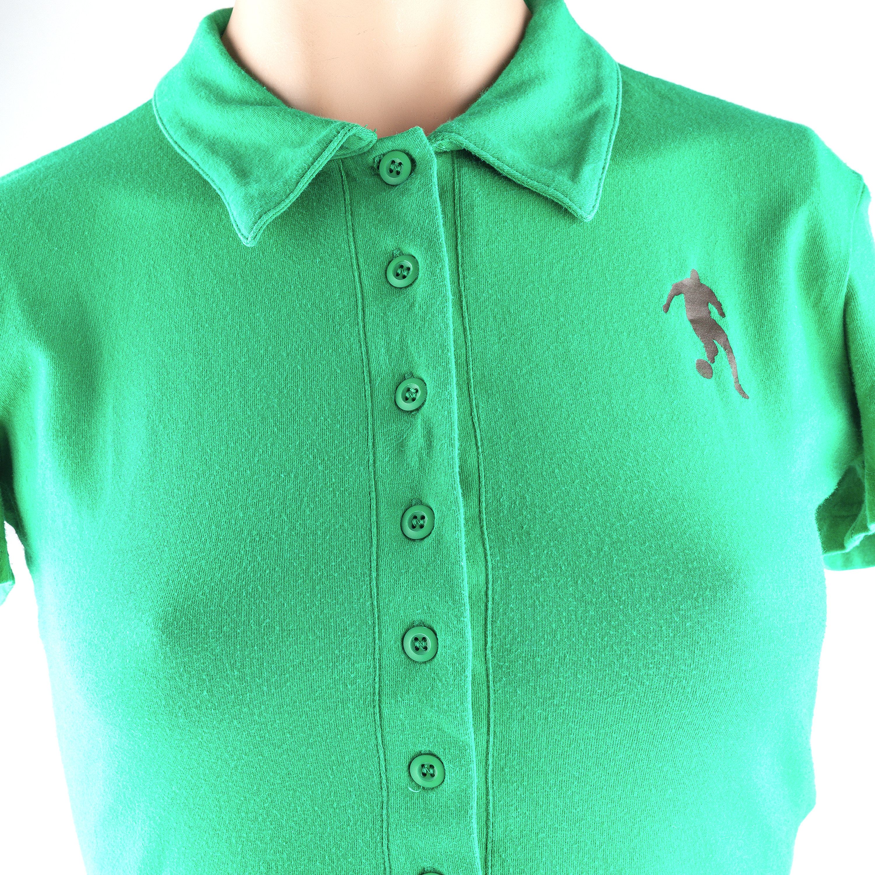 Dirk Bikkembergs Vintage Green Football Polo Shirt Top (S)