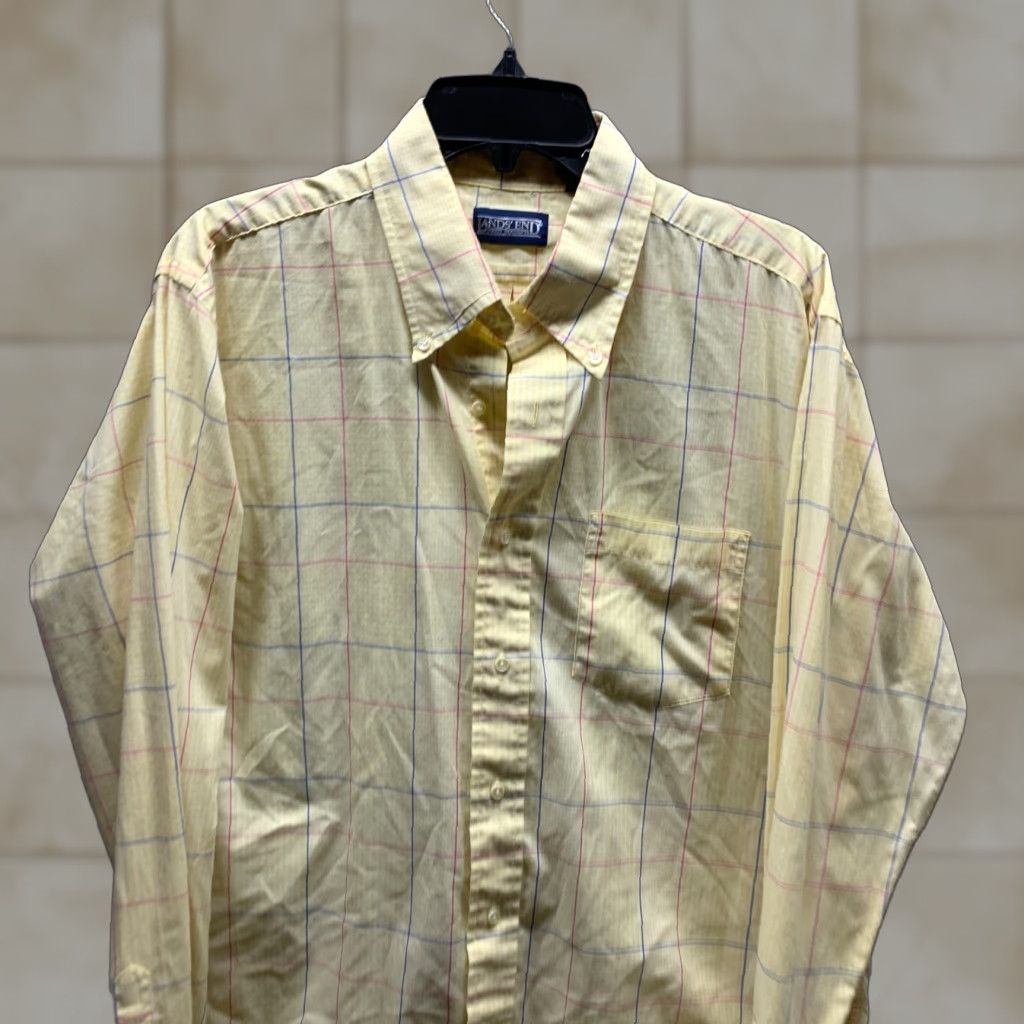Lands' End VINTAGE Lands' End Shirt Adult Large 16.5 Yellow Button Up Casual Cotton Mens Size US XL / EU 56 / 4 - 1 Thumbnail