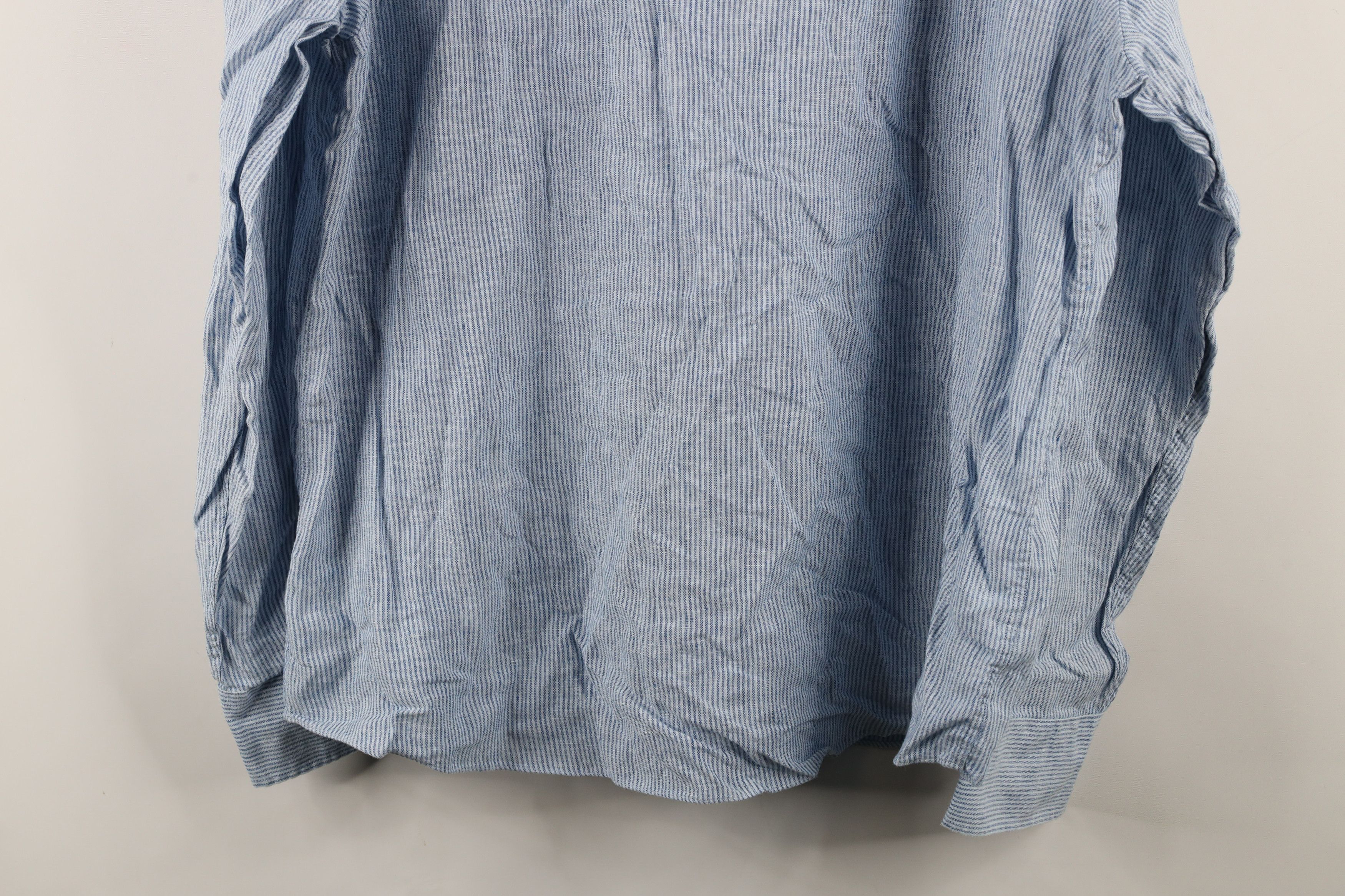 UNTUCKit × Vintage Untuckit Resistant Linen Striped Button Down Shirt Blue Size US XXL / EU 58 / 5 - 10 Thumbnail