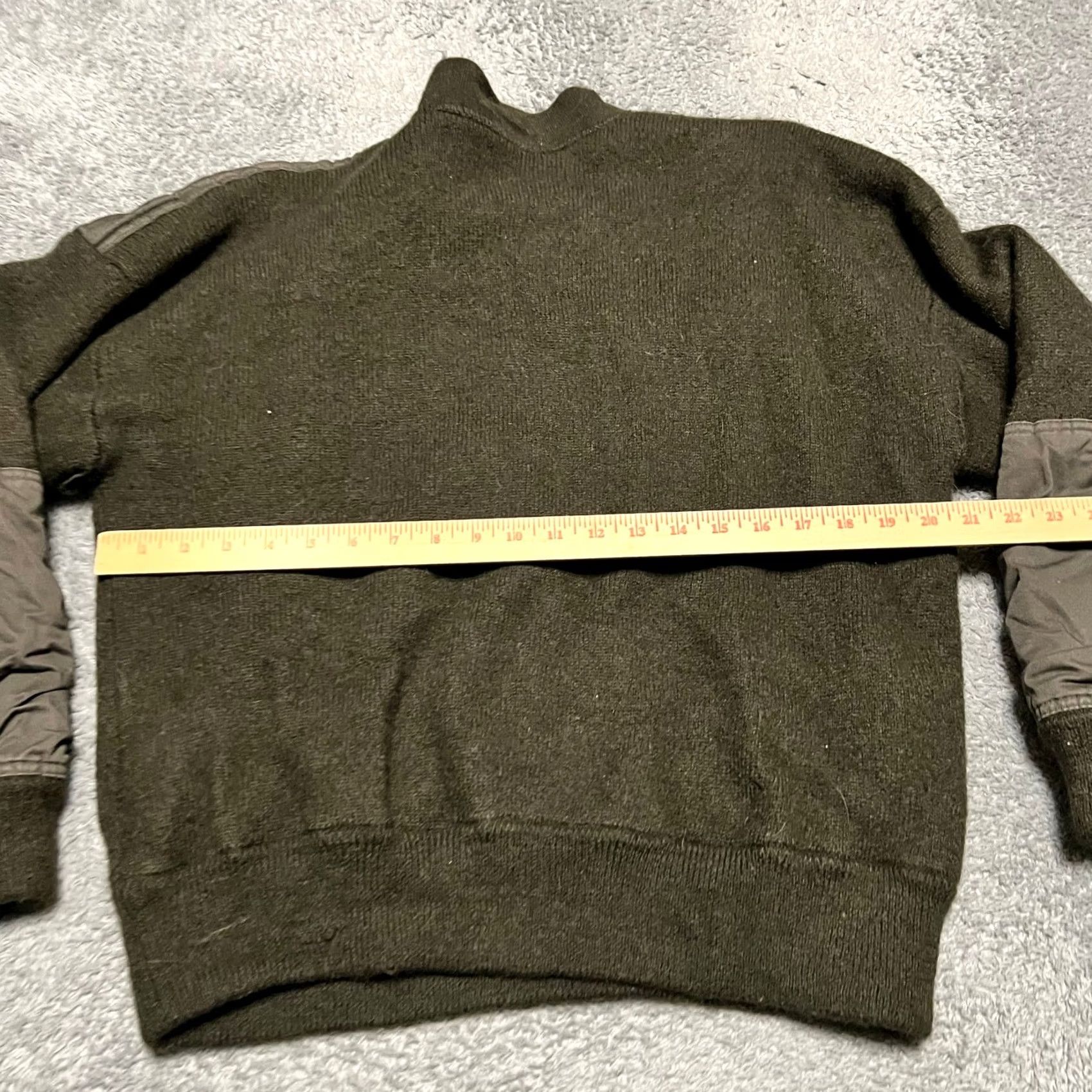 Vintage Cabela's Sweater Green 100% Wool Elbow Pad Hunting Heavy Outdoor Henley Mens 2XL Green Elk Pad? Size US XXL / EU 58 / 5 - 4 Thumbnail