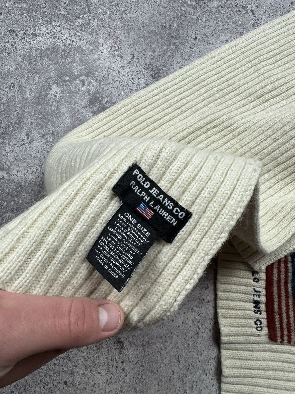 Polo Ralph Lauren Vintage Polo Ralph Lauren USA Knitted Scarf Size ONE SIZE - 9 Thumbnail