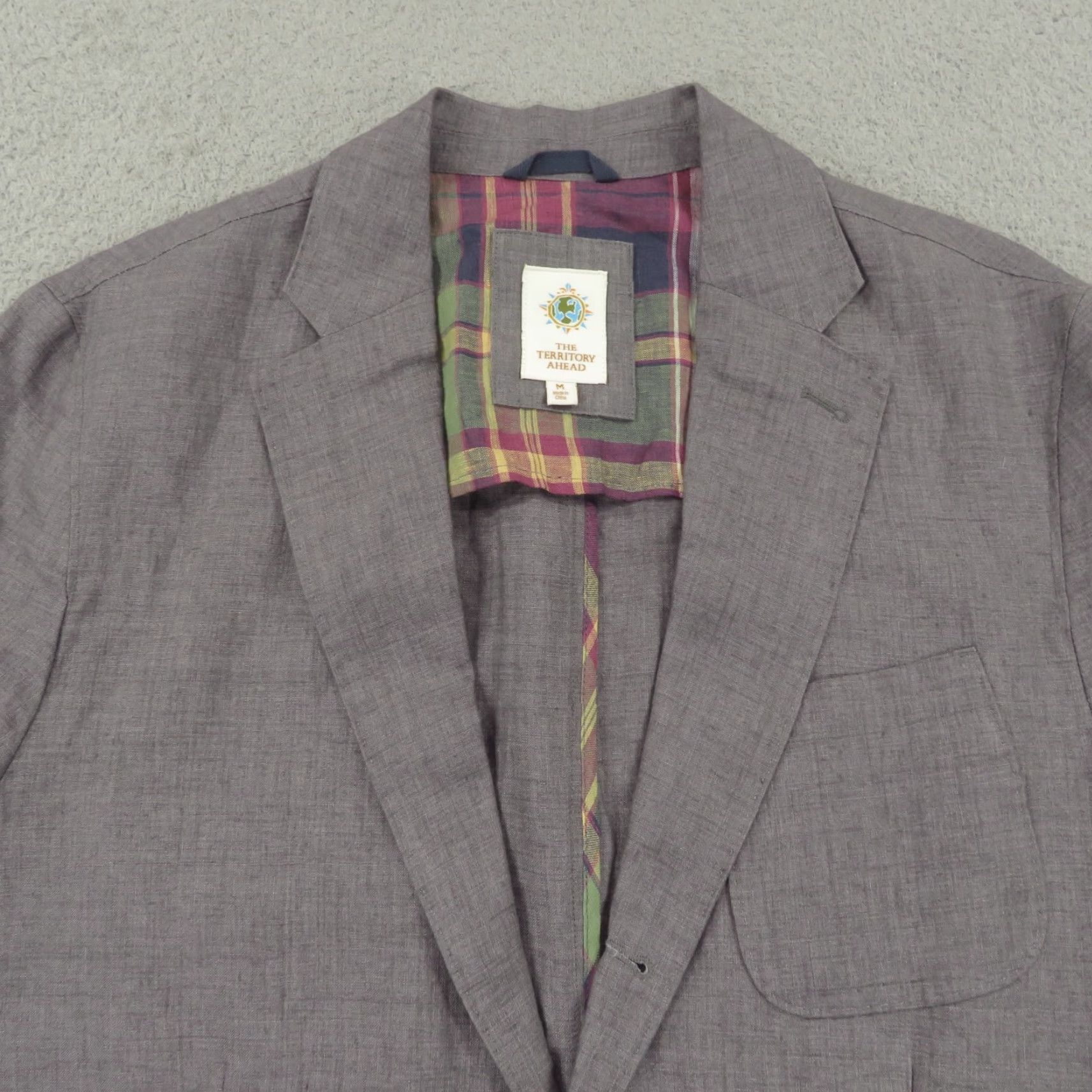 The Territory Ahead Territory Ahead Linen Blazer Mens 42R Medium Blue Solid Summer Size 40R - 4 Thumbnail