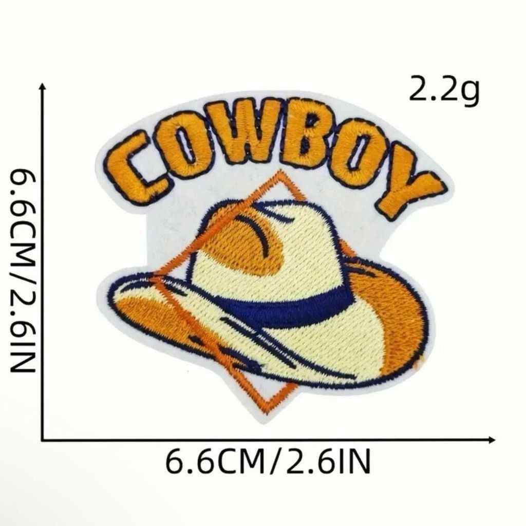 Other 10 Piece Western Cowboy Cowgirl Iron On Embroidered Patches Size ONE SIZE - 8 Thumbnail