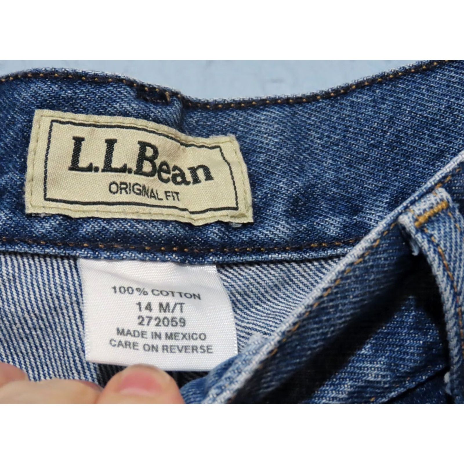 Vintage LL Bean Jeans Womens 14 Straight Fit Blue Denim 5-Pocket Zip Medium Wash Relaxed Straight Leg Casual Mens Womens Girls Size 36" / US 14 / IT 50 - 4 Thumbnail