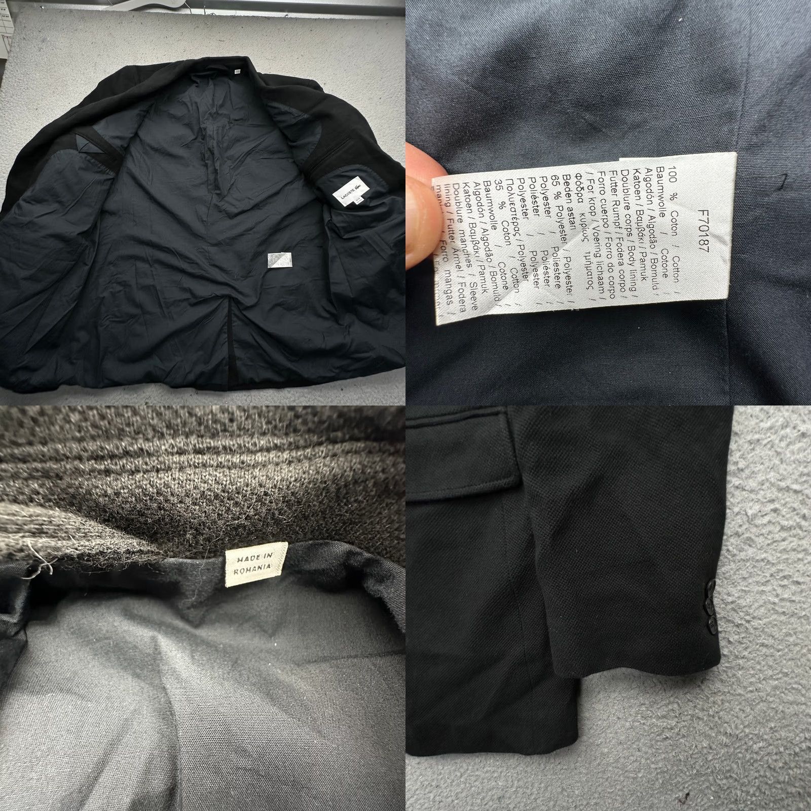 Lacoste Lacoste Coat Blazer Mens 3XL Button Lined Long Sleeve Pockets Pea Coat Black 100% Cotton VH0371 Size US XXL / EU 58 / 5 - 8 Thumbnail