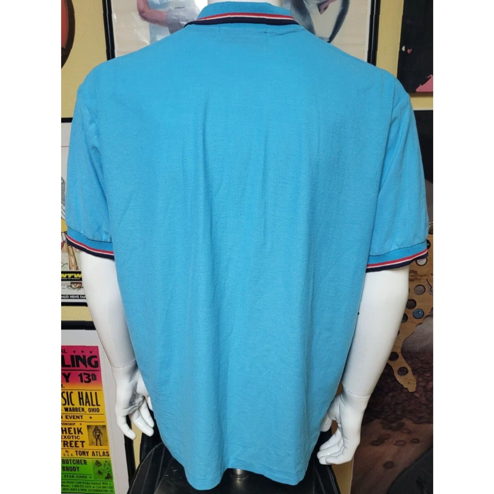 Baracuta VINTAGE Baracuta Polo Shirt XL Blue Men Polo 70s Fish Golf Short Sleeve XL Blue Size US XL / EU 56 / 4 - 4 Thumbnail