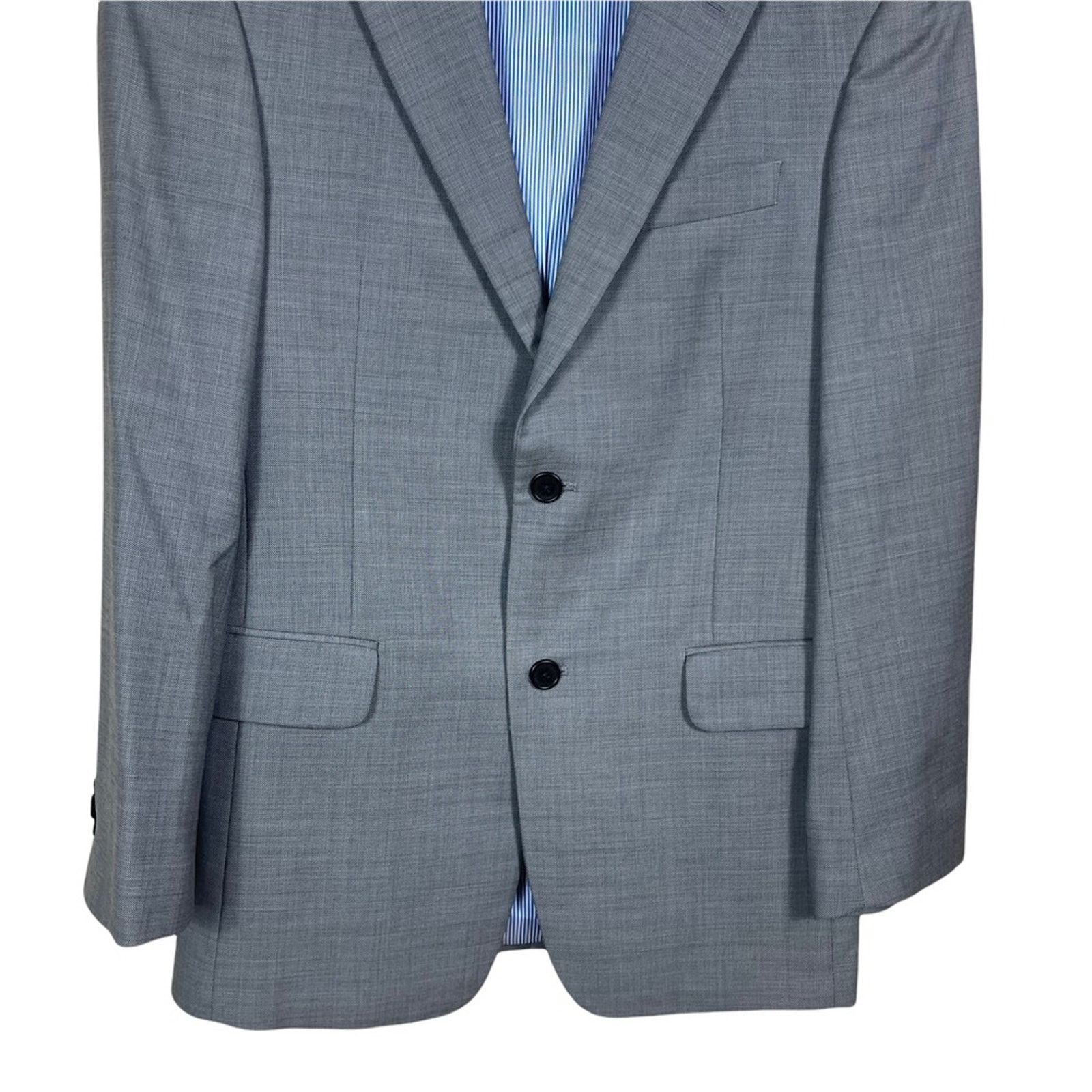 Tommy Hilfiger Tommy Hilfiger 2 Button Notch Collar Wool Blazer Gray 36 S Size 36S - 3 Thumbnail