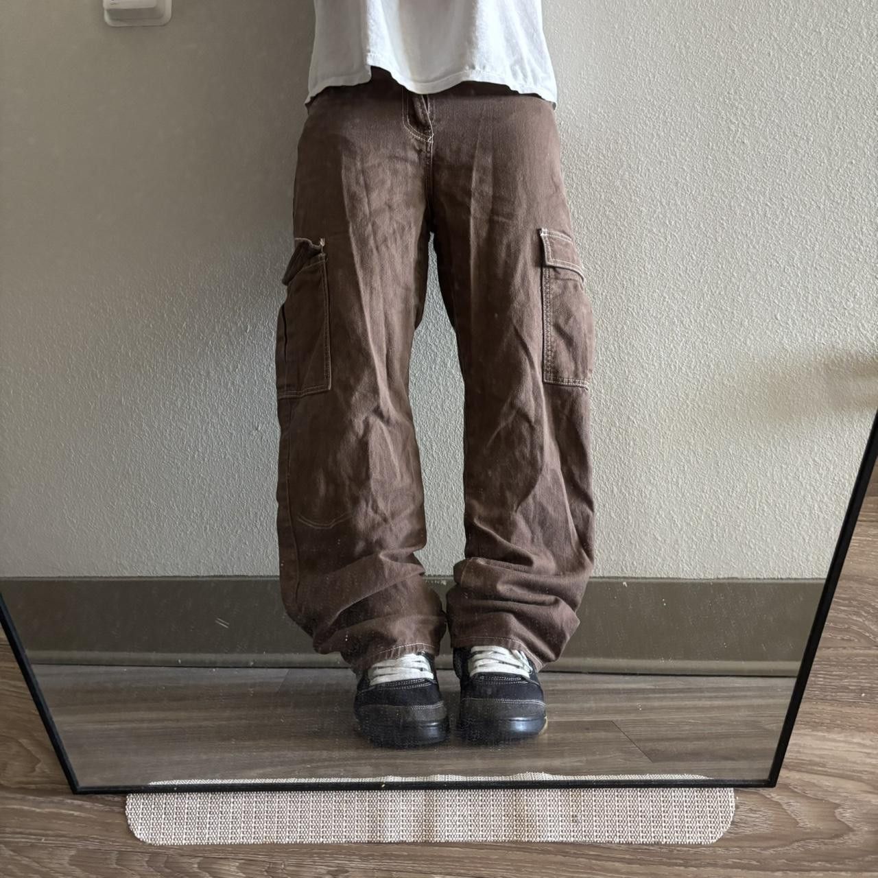 Japanese Brand Crazy Vintage Y2K/2000s Brown Streetwear Skater Style Cargo Pants! 29x29 Size US 29 - 1 Thumbnail