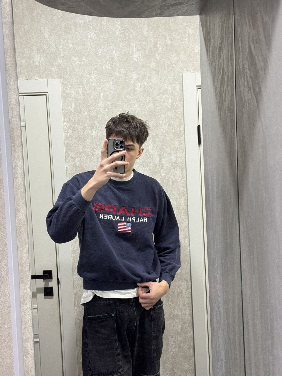 Chaps Ralph Lauren Vintage Chaps Polo Ralph Lauren USA Big Logo Sweatshirt Size US L / EU 52-54 / 3 - 1 Thumbnail