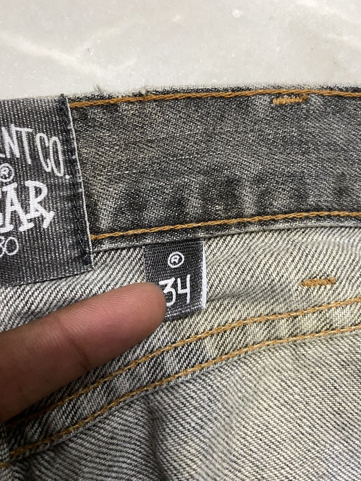 Stussy × Vintage Baggy💥90s Stussy Authentic Workgear Washed Faded Ripped jean Size US 33 - 10 Thumbnail
