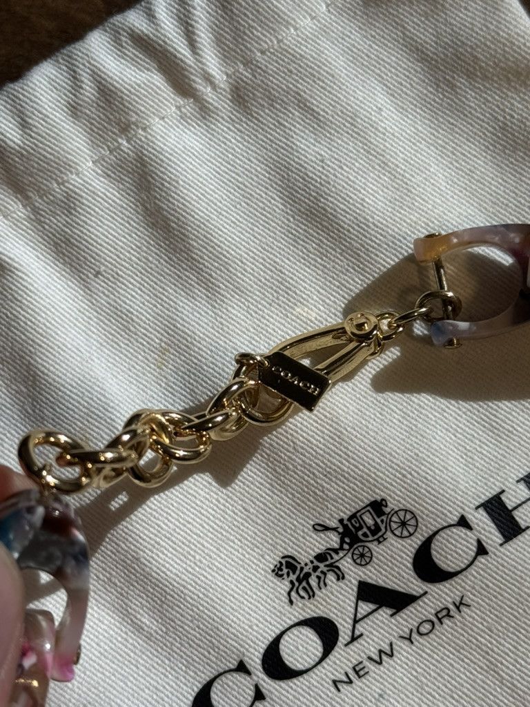 Coach COACH C Link Multicolor Resin Chunky Necklace Gold Tone Size ONE SIZE - 2 Thumbnail