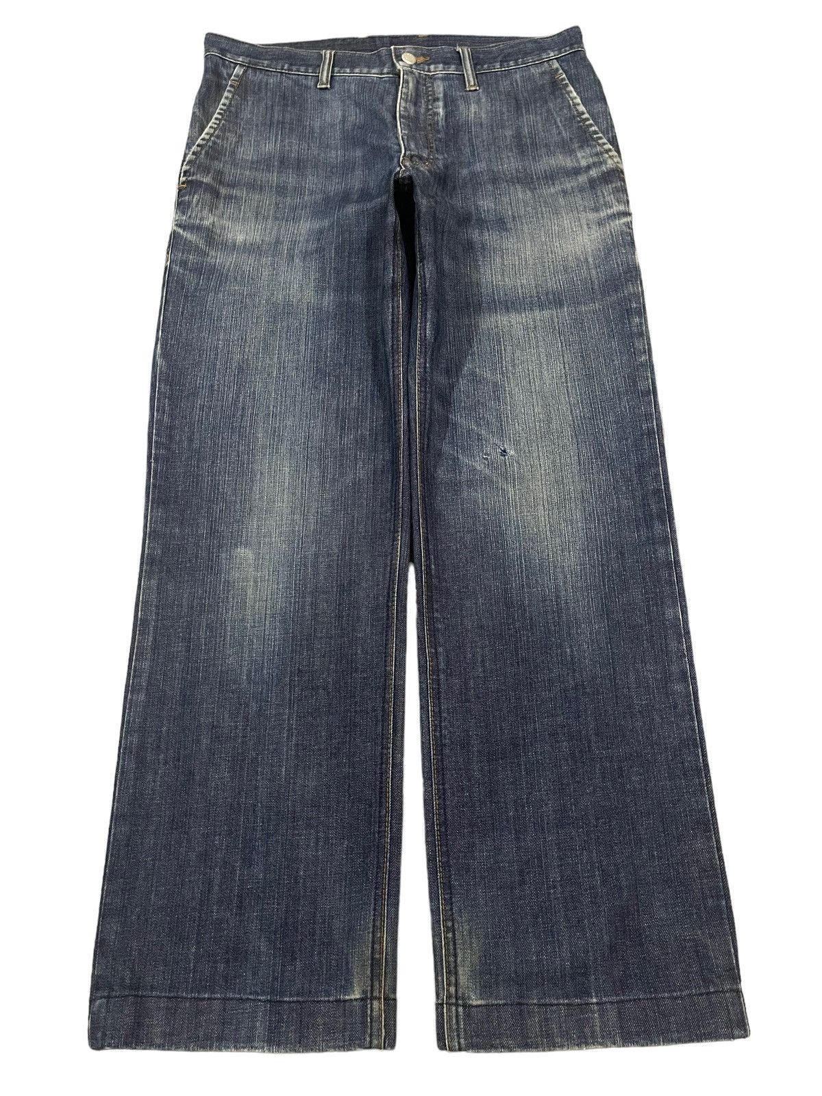 14th Addiction Vintage Japanese Brand Blue Wash Style Loose Jeans Size US 33 - 1 Thumbnail