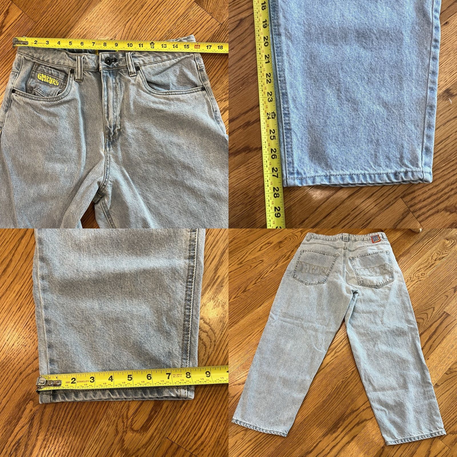 Empyre Empyre Y2K Grunge Wide-Leg Jeans Women Size 30x28 Light Wash Blue Relaxed Fit Size 30" / US 8 / IT 44 - 8 Thumbnail