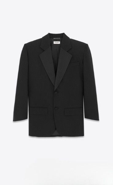 Saint Laurent Paris o1la1rc1a1225 787515 Oversized Tuxedo Jacket in Black Size US S / EU 44-46 / 1 - 1 Thumbnail