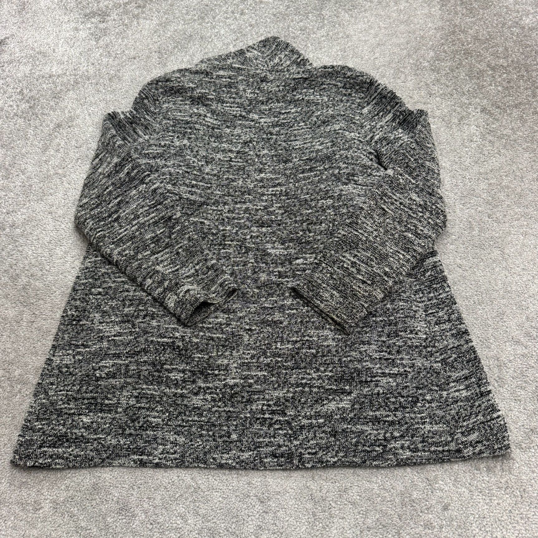 Club Monaco Club Monaco Cardigan Sweater Womens Medium Black White Marled Knit Stretch Open Size M / US 6-8 / IT 42-44 - 2 Thumbnail