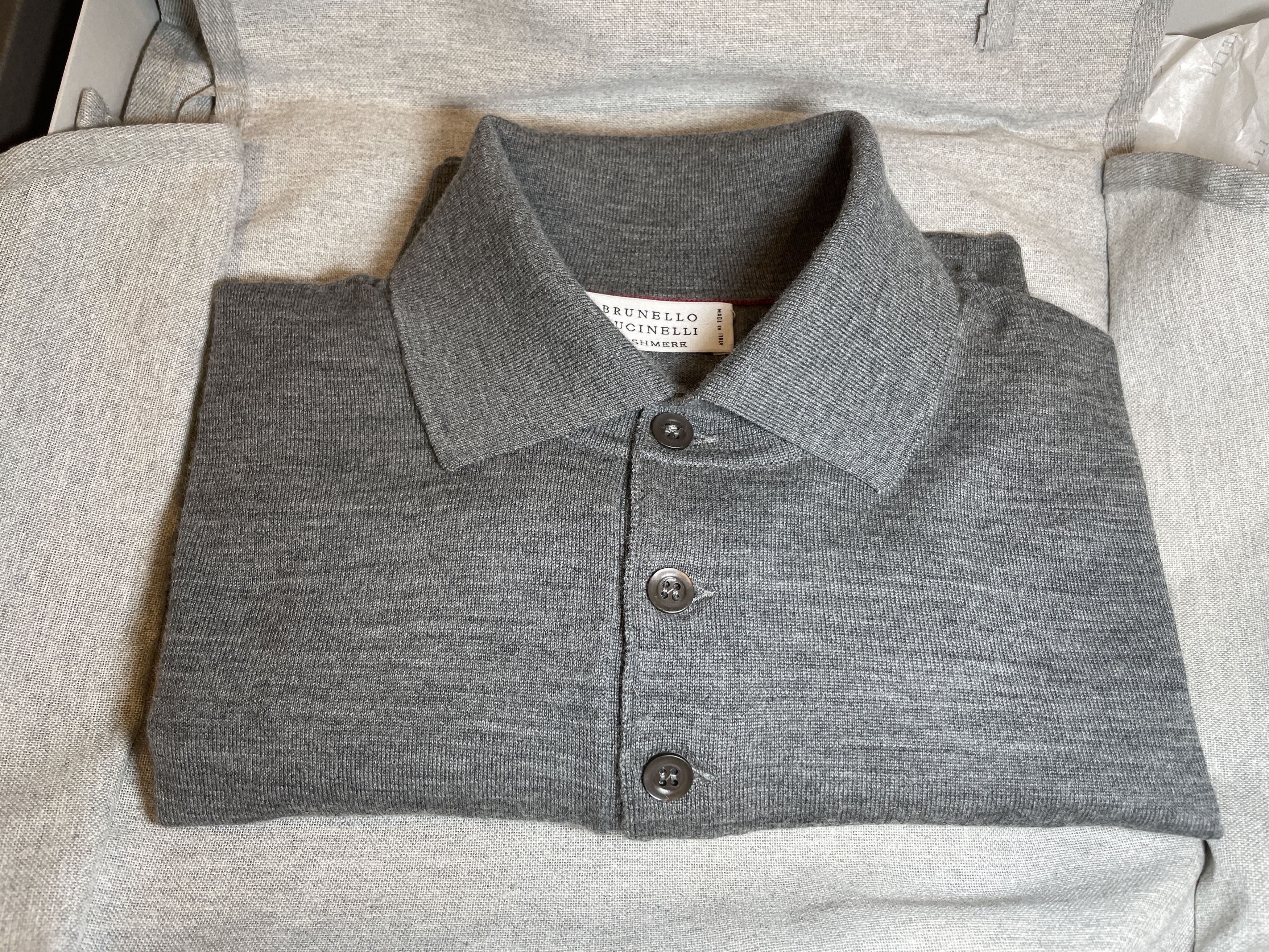 Brunello Cucinelli BRUNELLO CUCINELLI Wool Cashmere Three Button Polo Shirt Size US S / EU 44-46 / 1 - 2 Thumbnail