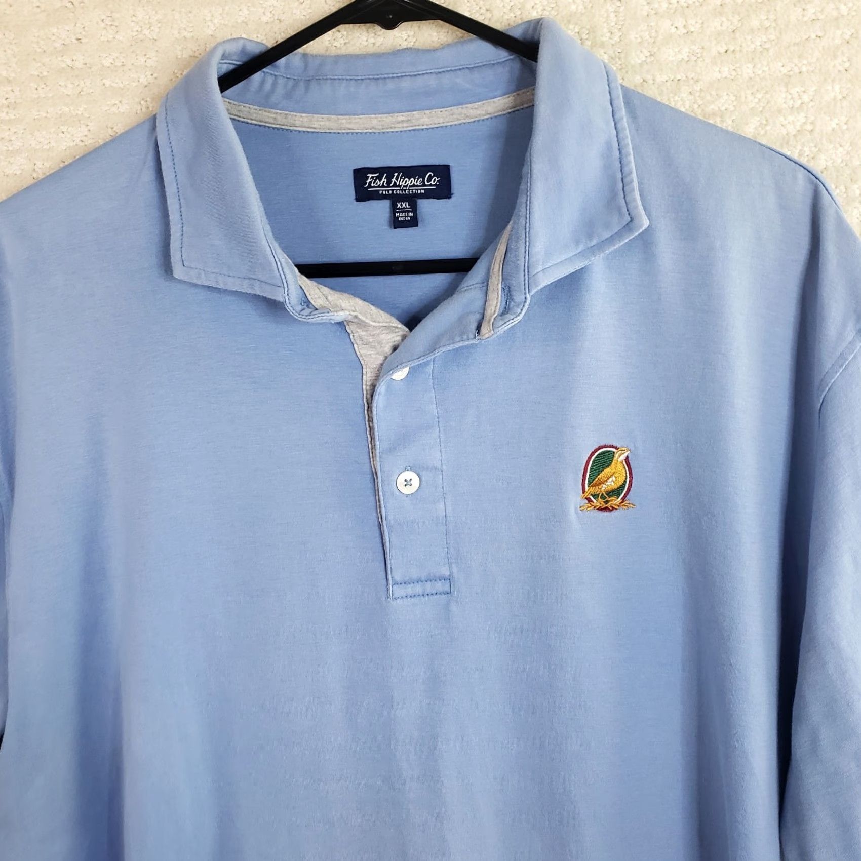 Vintage VINTAGE Fish Hippie Co. Polo Shirt Blue Short Sleeve Mens XXL Polo Shirt Pocket Logo Cotton Blend Knit Regular Shirt Man 2XL Size US XXL / EU 58 / 5 - 3 Thumbnail