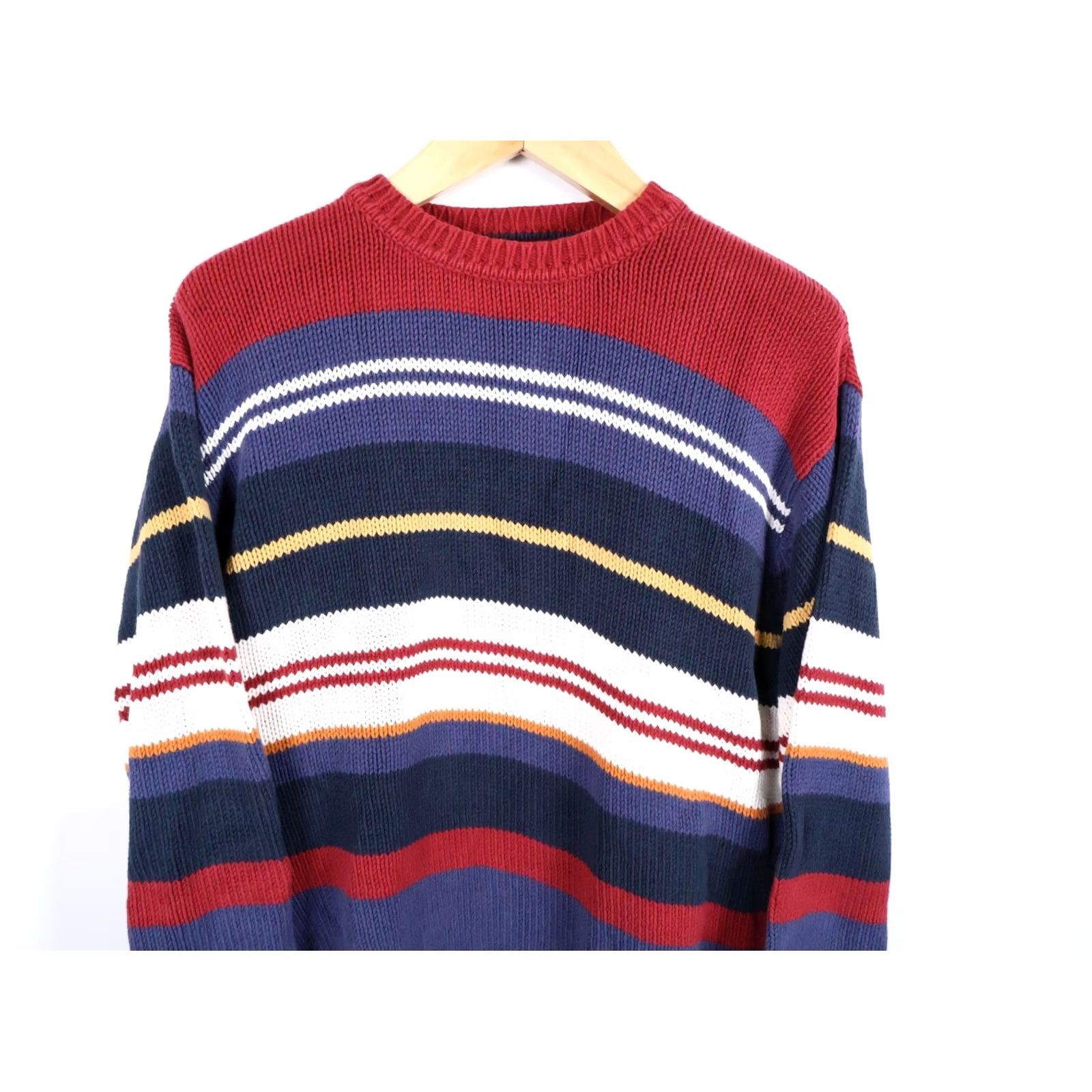 Dockers VINTAGE Dockers Sweater Men's Large Red Blue Stripe Chunky Knit Pullover Casual 90s Preppy Shirt/Top Size US L / EU 52-54 / 3 - 4 Thumbnail