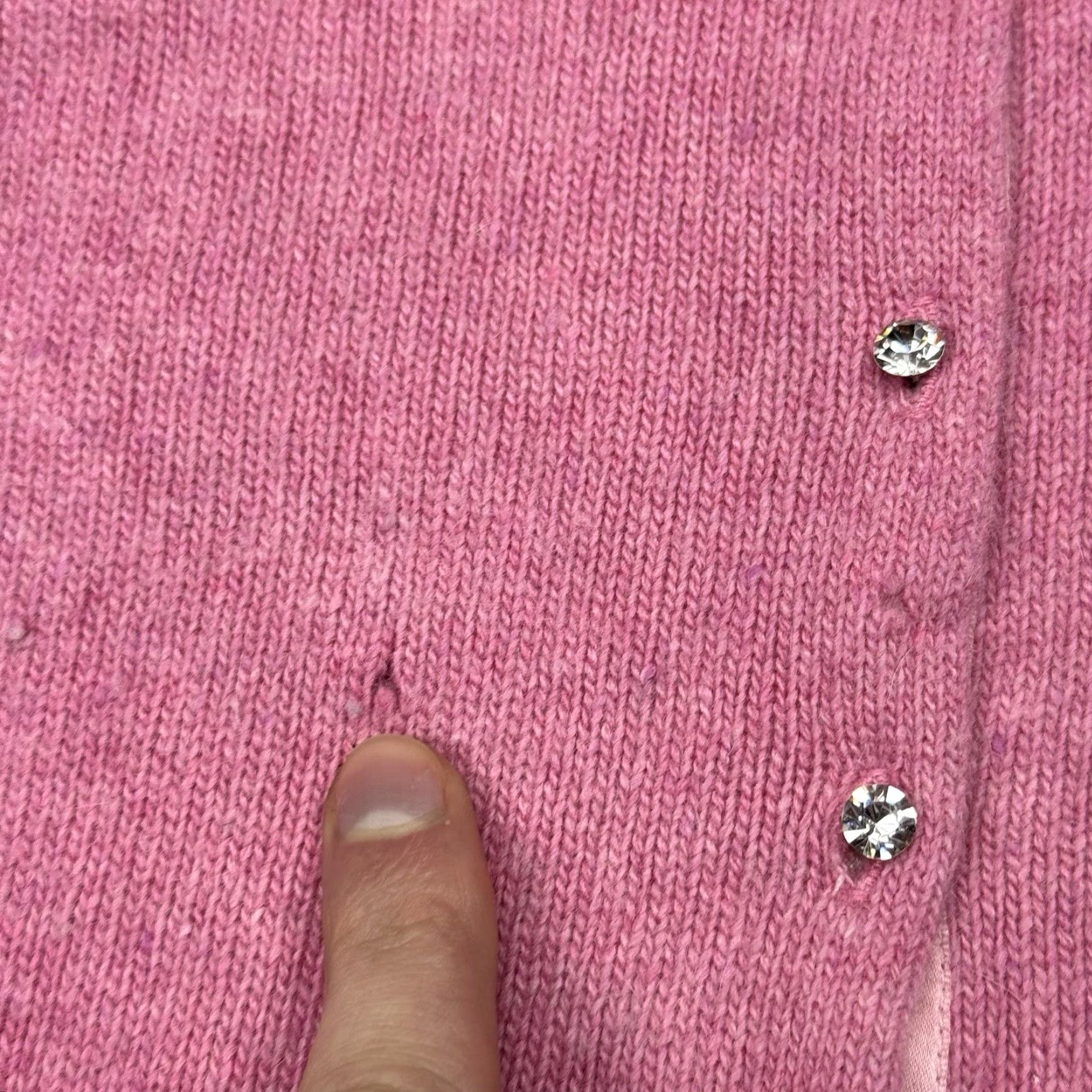 J.Crew VINTAGE J.CREW Pink Cardigan Sweater M Knit Long Sleeve Jewel Button Preppy Womens Size M / US 6-8 / IT 42-44 - 3 Thumbnail