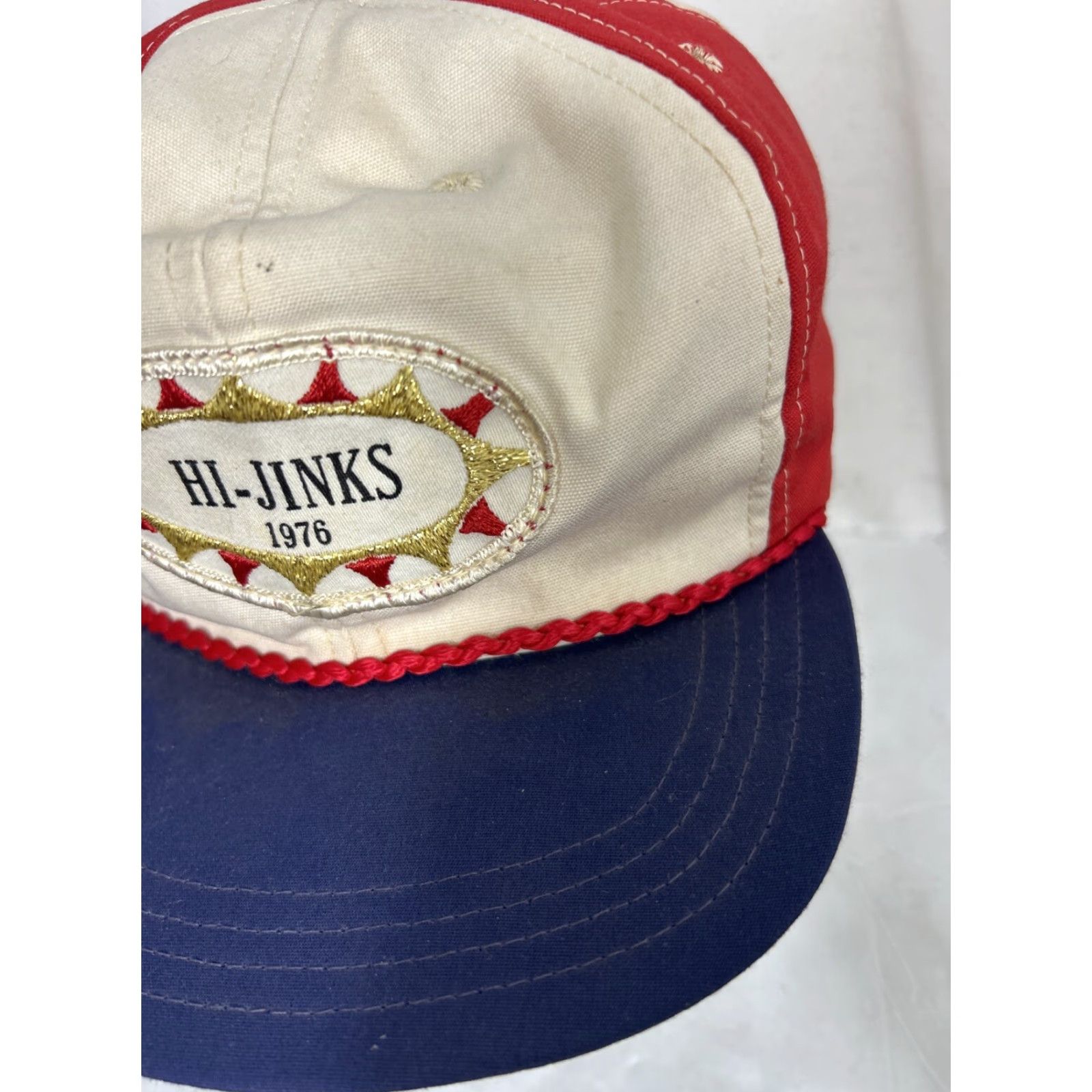Vintage VINTAGE Town Talk Baseball Hat One Size Adjustable Blue White Red Cap Men Boys Mens Size ONE SIZE - 2 Thumbnail