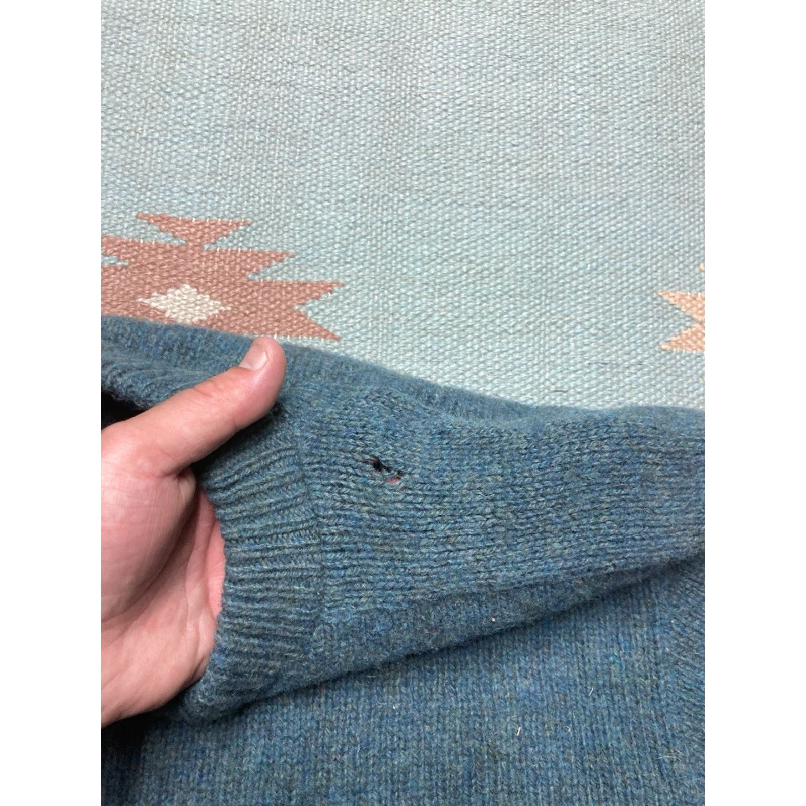 Vintage VINTAGE 50s 60s Knit Sweater Sears Wool Camel Blend Distressed Blue Large Size US L / EU 52-54 / 3 - 3 Thumbnail