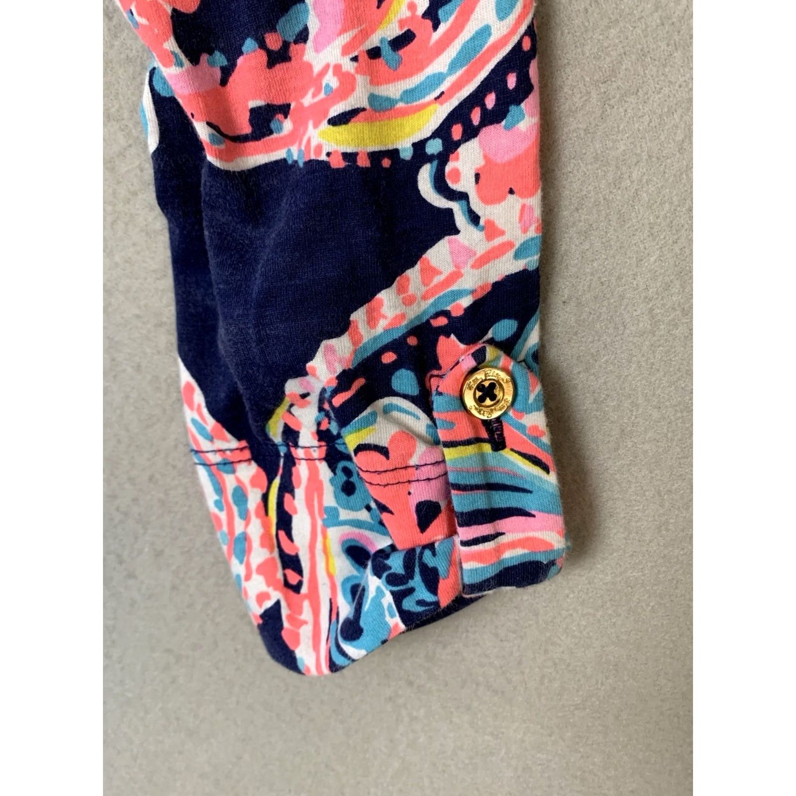 Lilly Pulitzer VINTAGE Lilly Pulitzer Dress XXS Linden Bright Navy Pop Up For The Halibut 100% Pima Size XXS / US 00 / IT 34 - 7 Thumbnail