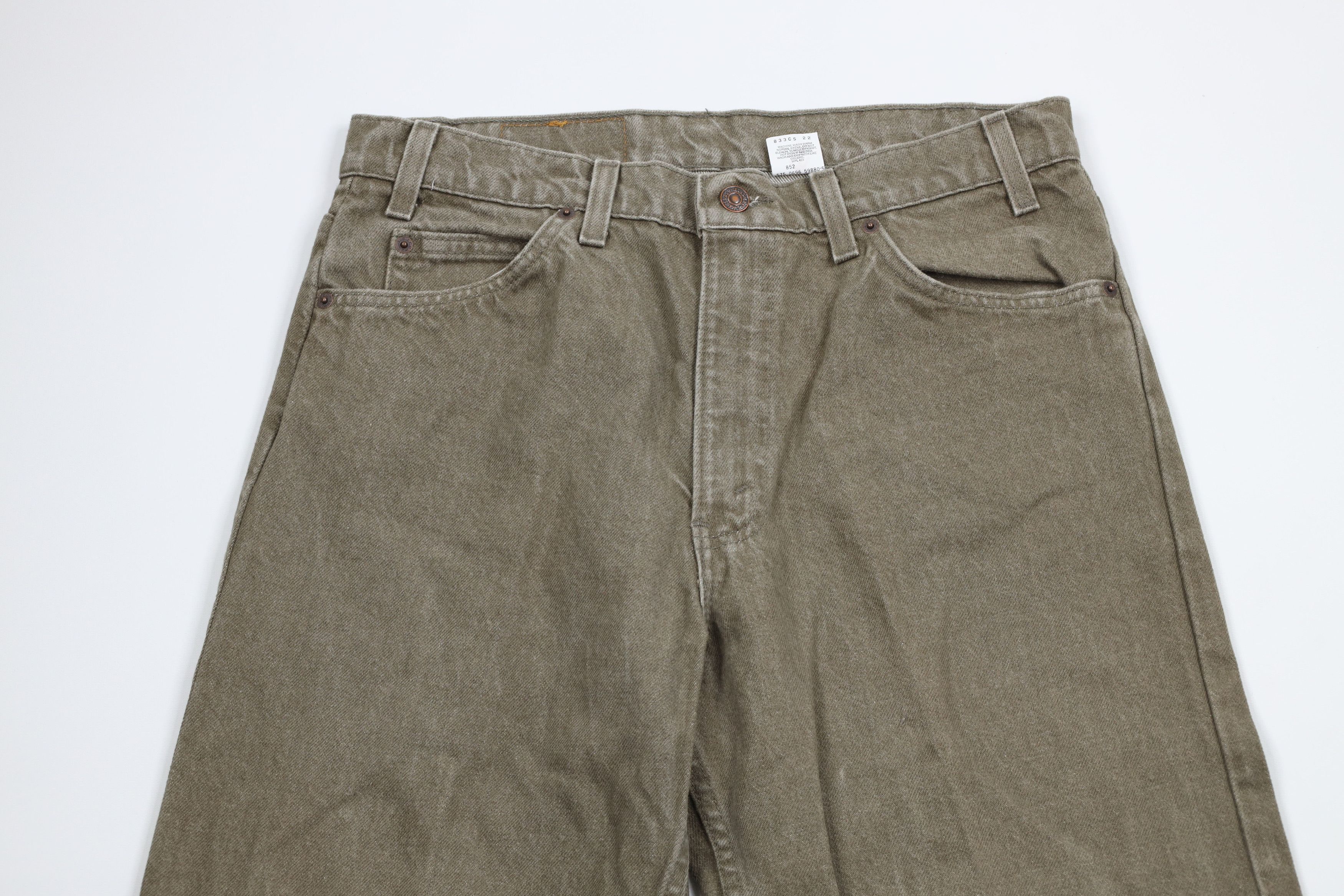 Levi's × Vintage Vintage 90s Levis 550 Orange Tab Tapered Leg Jeans Green USA Size US 34 / EU 50 - 2 Thumbnail