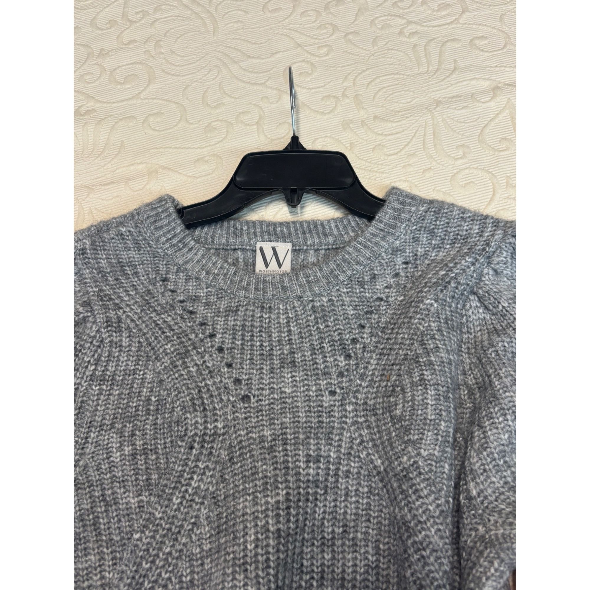 Worthington Worthington Women’s Plus Size Set-in Crew Neck Sweater, Gray Size ONE SIZE - 12 Thumbnail