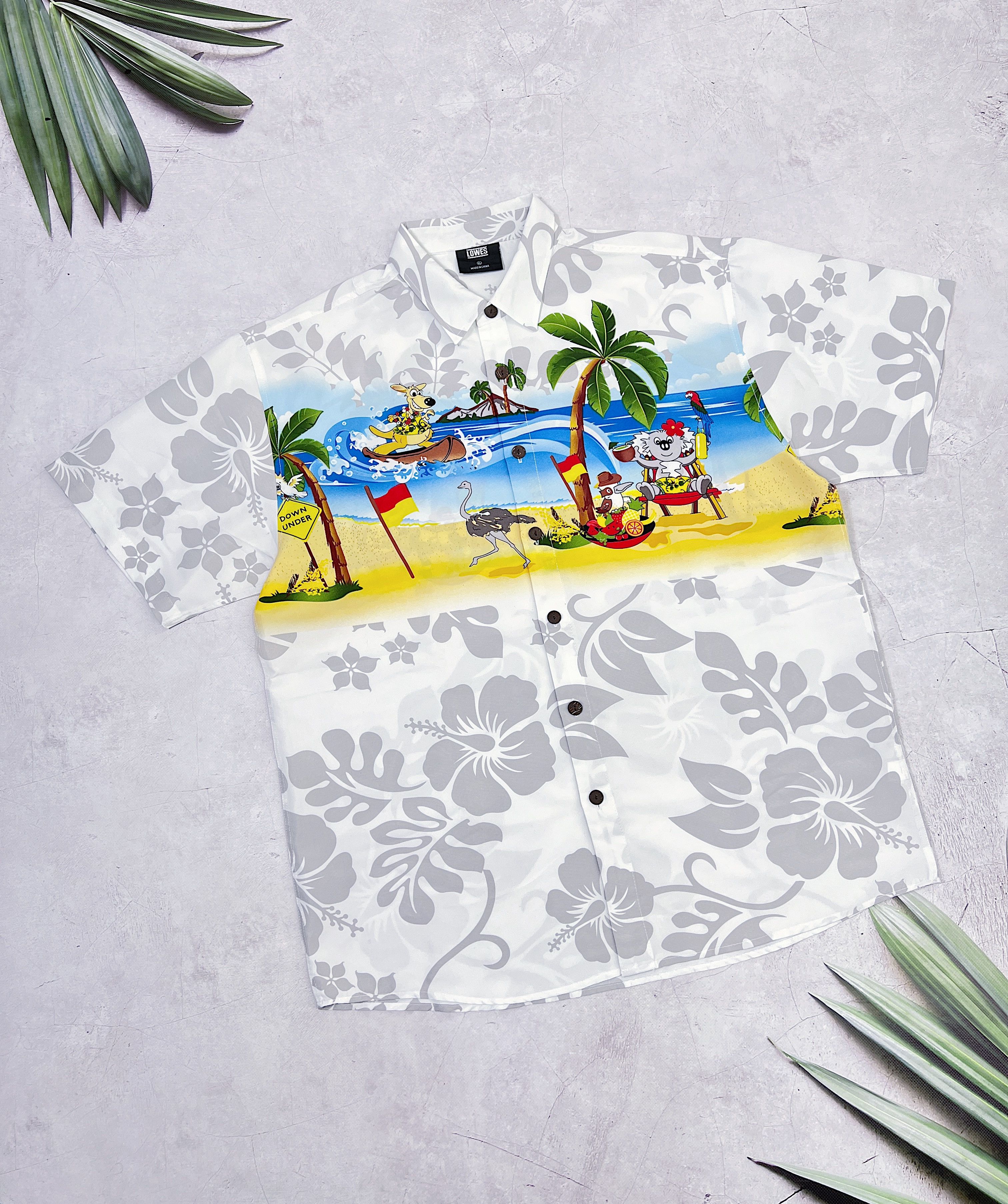 Other Lowes Hawaiian Shirt Australia Kangaroo Koala Ostrich Size US XL / EU 56 / 4 - 1 Thumbnail