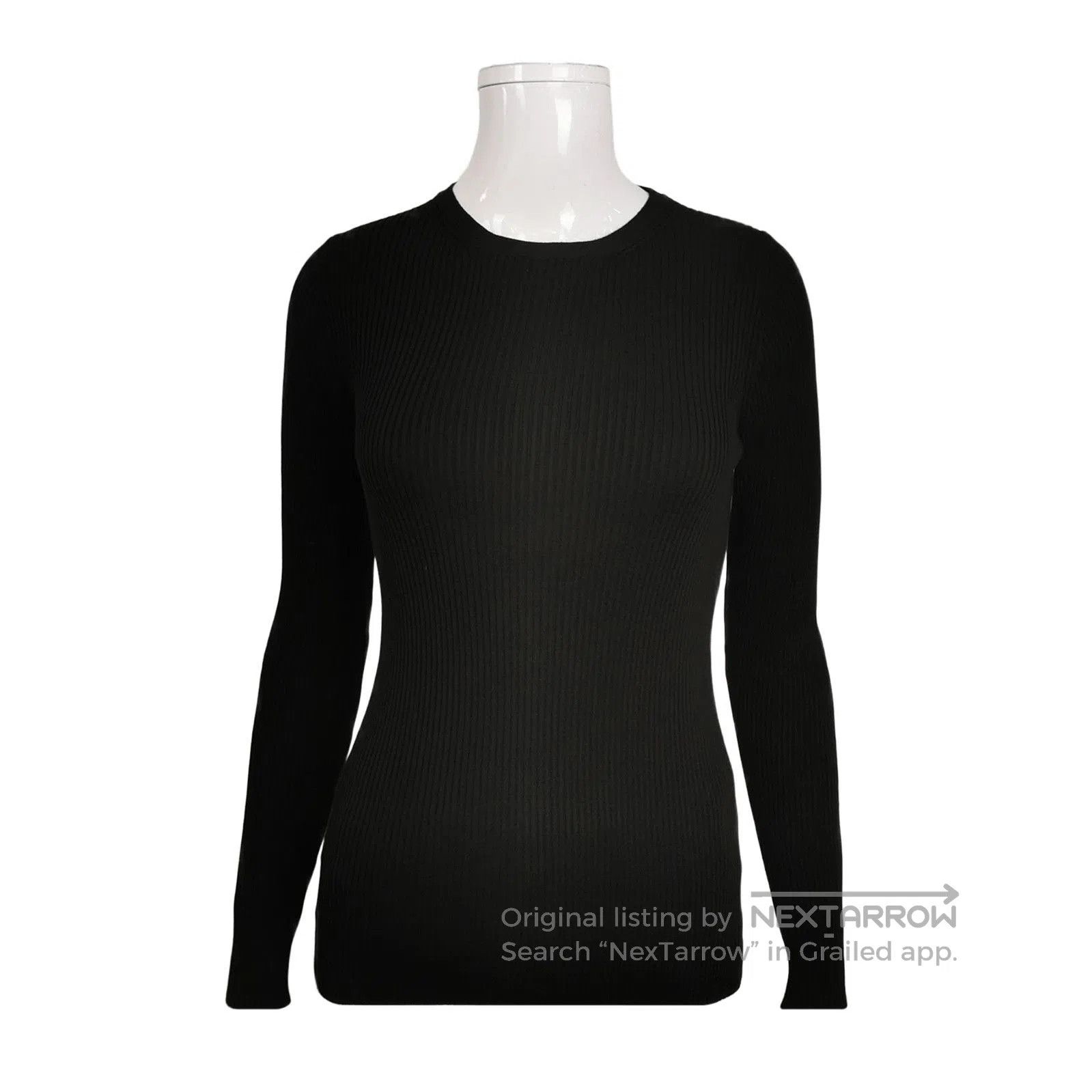 Prada Prada Black Ribbed Knit Long Sleeve Top . Size S / US 4 / IT 40 - 1 Thumbnail