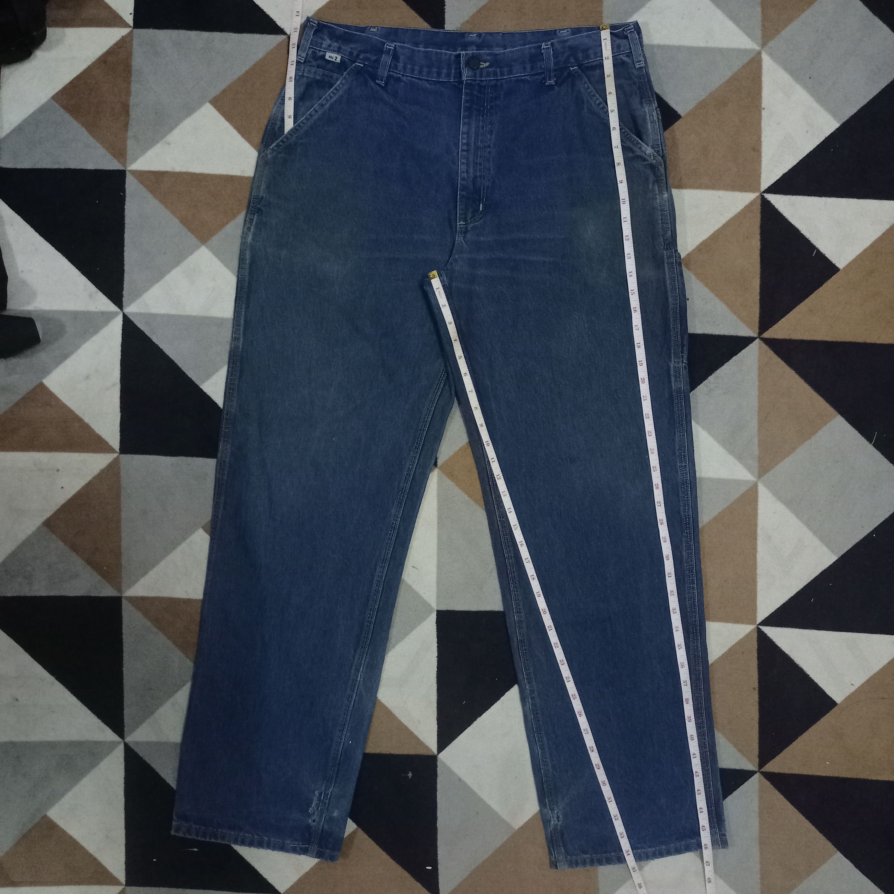 Carhartt Vintage Carhartt Blue Wash Baggy Carpenter Denim Size US 37 - 11 Thumbnail