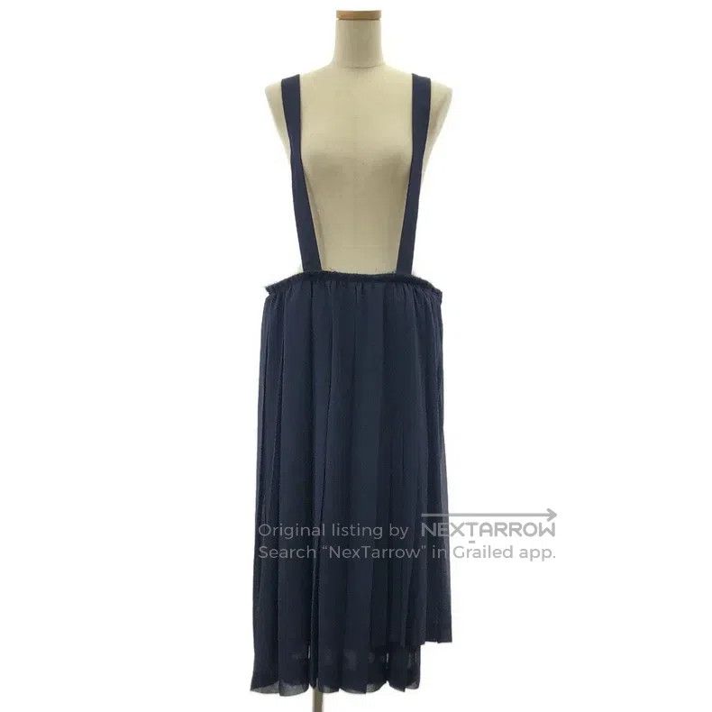 Comme des Garcons Comme Des Garcons Navy blue pleated chiffon halter long sk Size S / US 4 / IT 40 - 1 Thumbnail