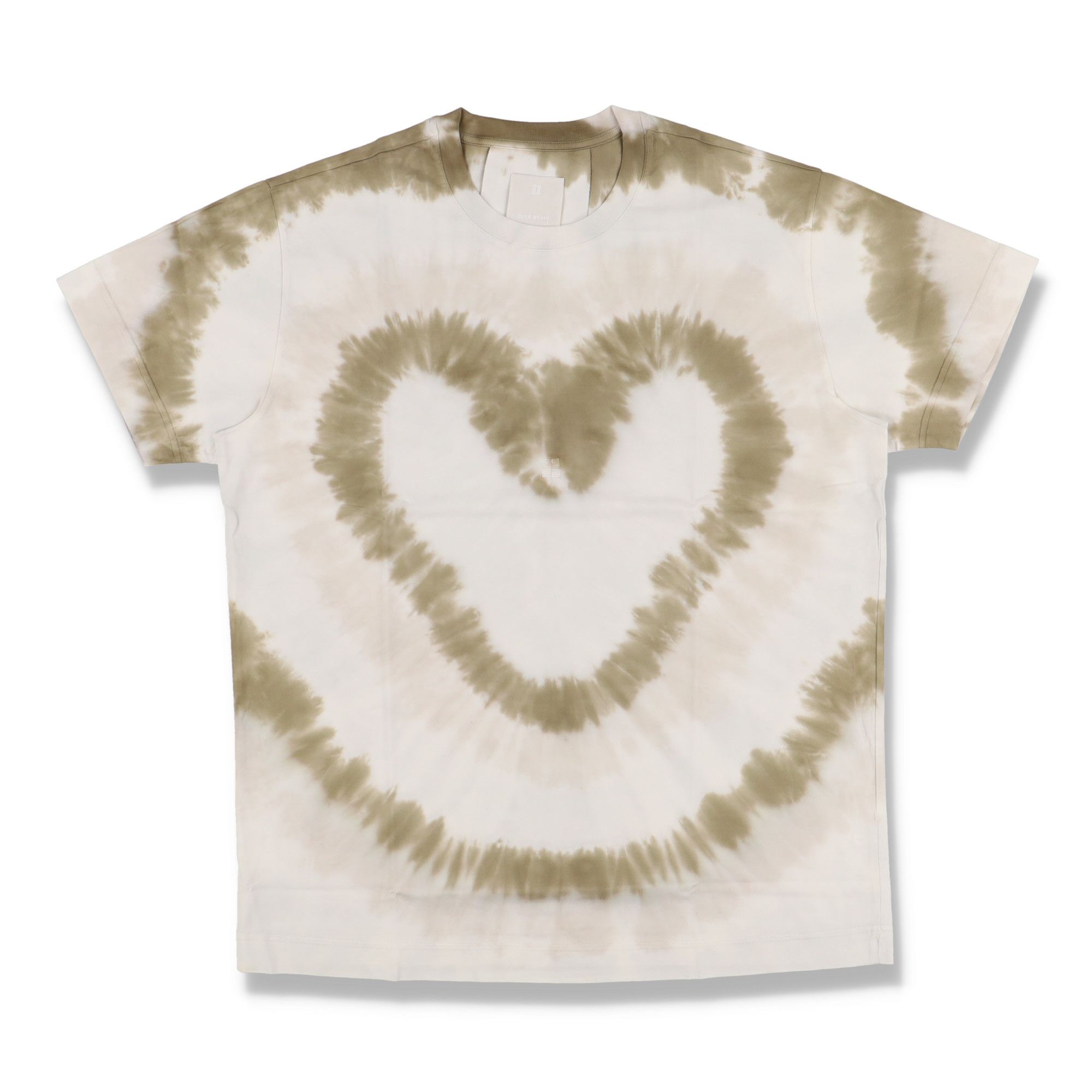 Givenchy Green And White Tie Dye Heart Logo Oversized T-Shirt Size US S / EU 44-46 / 1 - 1 Thumbnail