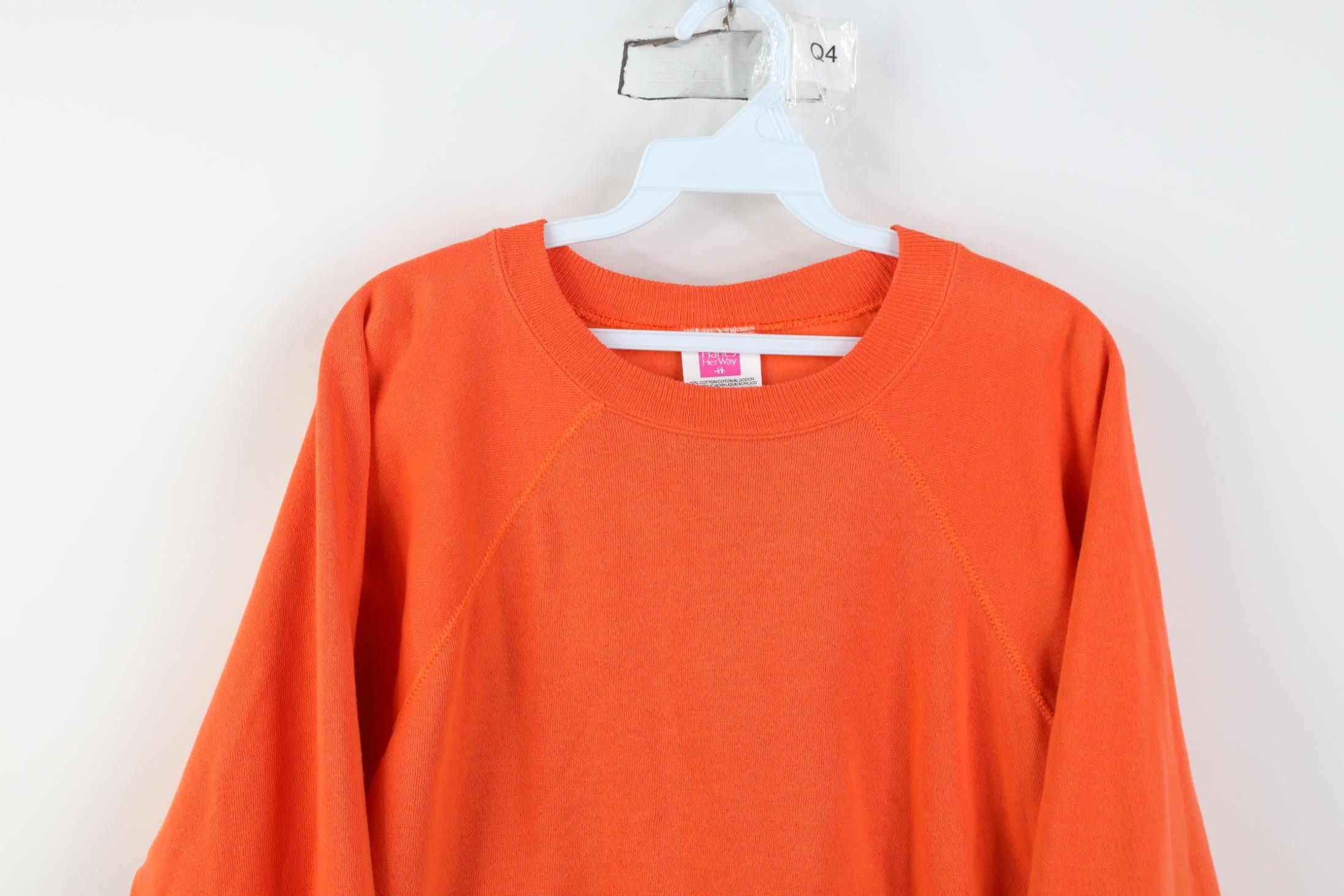 Vintage Vintage 90s Streetwear Blank Crewneck Sweatshirt Orange USA Size XL / US 12-14 / IT 48-50 - 2 Thumbnail