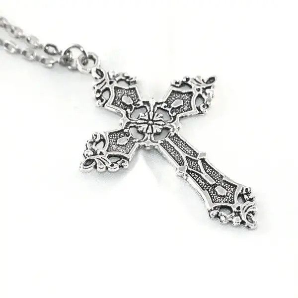 Designer × Vintage Vintage Cross Pendant Necklace Gothic Grunge style chain Y2k Size ONE SIZE - 2 Thumbnail