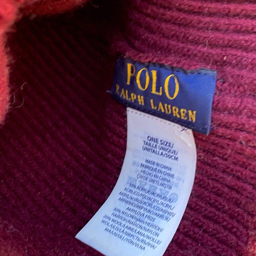 Polo Ralph Lauren × Vintage Embroidered Polo Ralph Lauren Wool Beanie Match Hat Size ONE SIZE - 4 Thumbnail