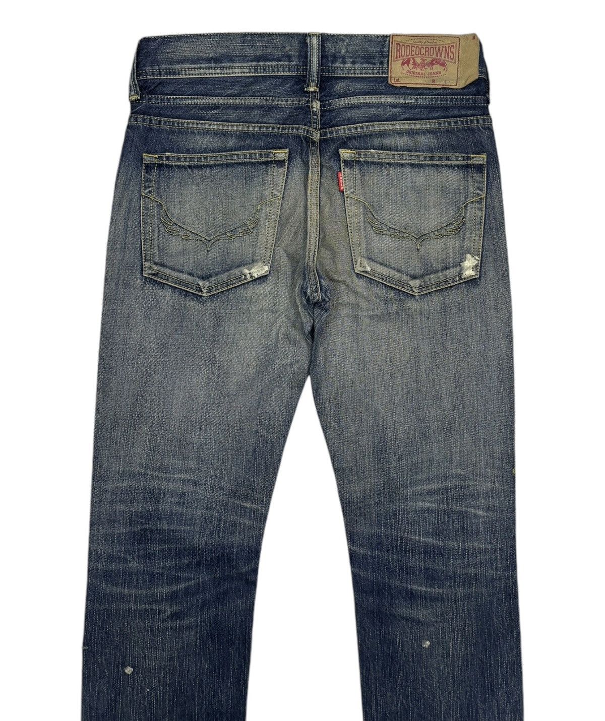 Japanese Brand DISTRESSED DENIM PAINTER RODEO CROWNS JEANS Size 29" - 6 Thumbnail