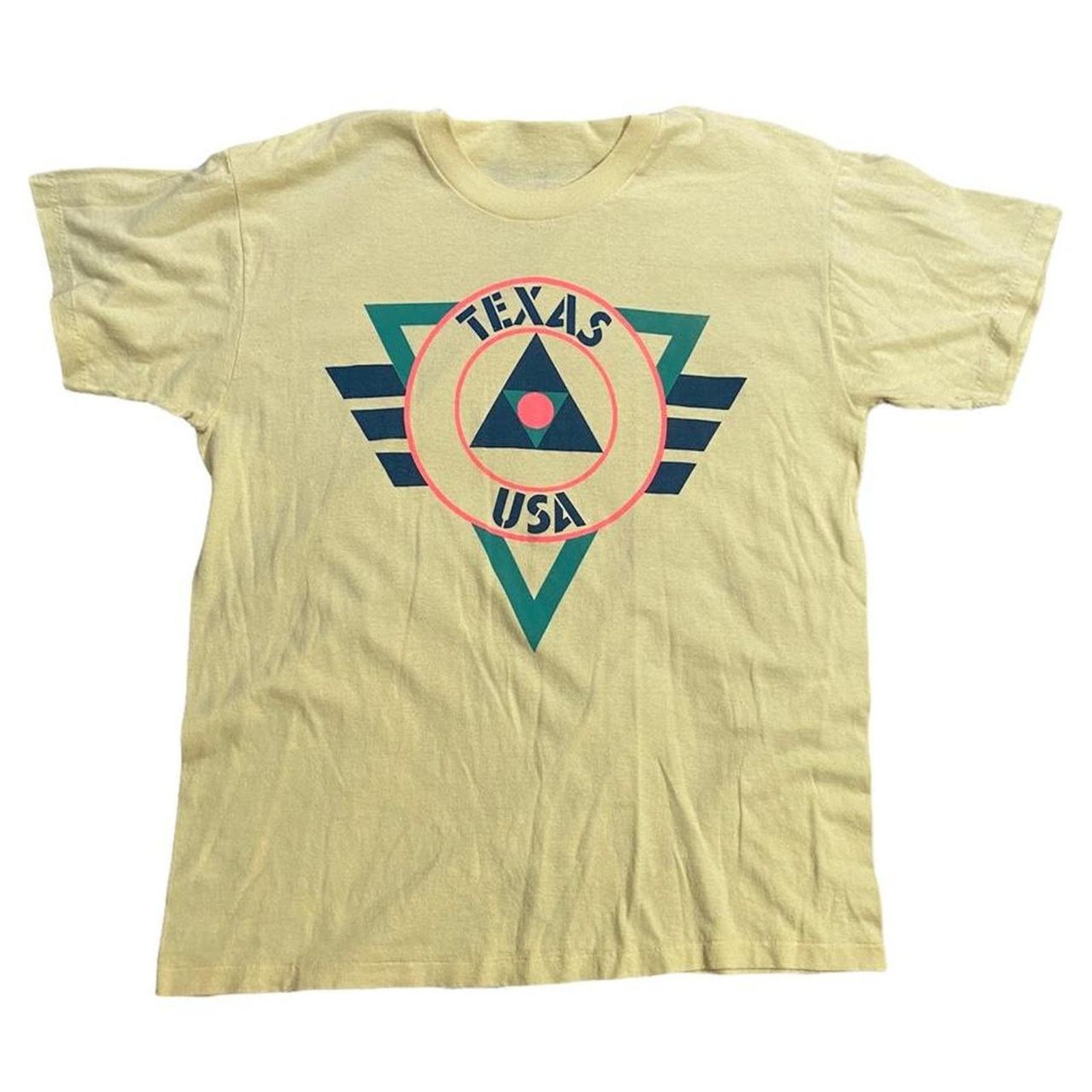 Vintage 80s texas usa single stitch tee shirt yellow Size US M / EU 48-50 / 2 - 1 Thumbnail
