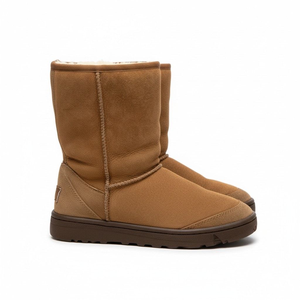 Ugg UGG Tan Suede Boots Short Height Chunky Rubber Sole Sz 6 Size US 6 / IT 36 - 3 Thumbnail