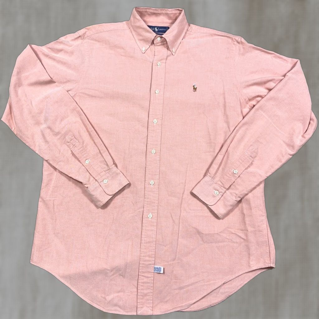 Ralph Lauren Ralph Lauren Orange Button-Up Shirt Men L Cotton Oxford Casual Business Dress Polo Pony Vintage: No (adjusted within rules) Size 42R - 1 Thumbnail
