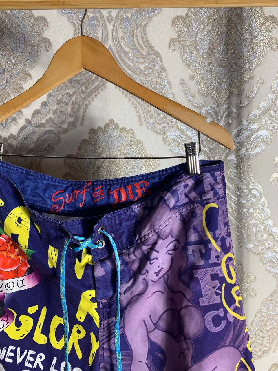 Ed Hardy × Vintage VERY RARE ED HARDY BY CHRISTIAN AUDIGIER SHORTS JAPAN STYLE Size US 34 / EU 50 - 2 Thumbnail