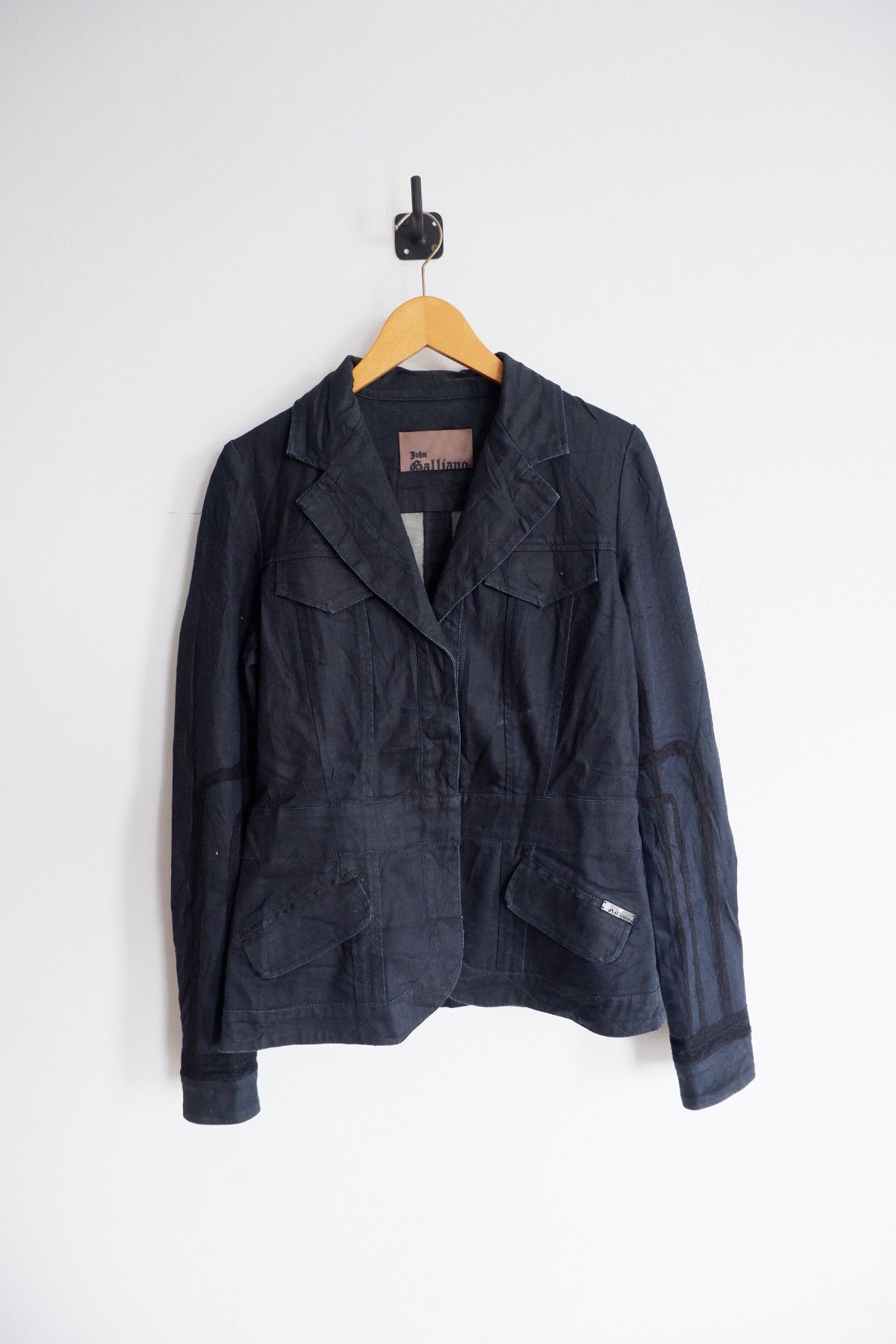 John Galliano Black Coated Blazer Denim Jacket