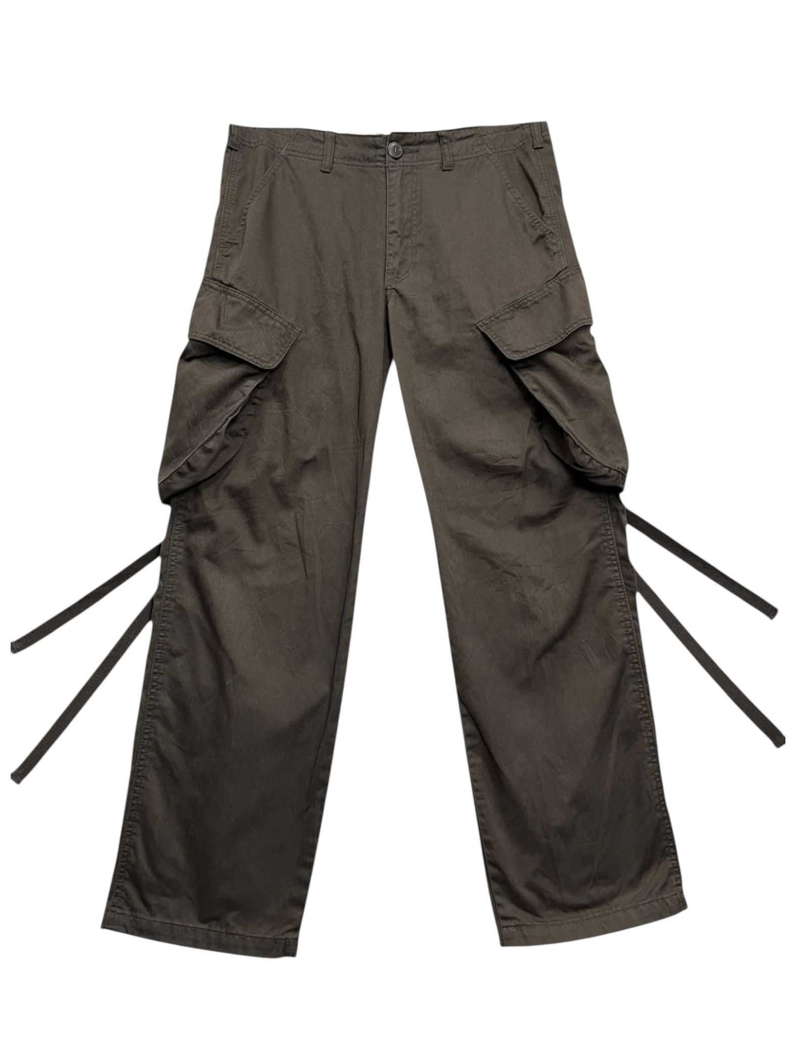 Japanese Brand 🔥Vintage Baggy Bondage Big Slanted Pocket Cargo Pants GOA Size US 31 - 3 Thumbnail