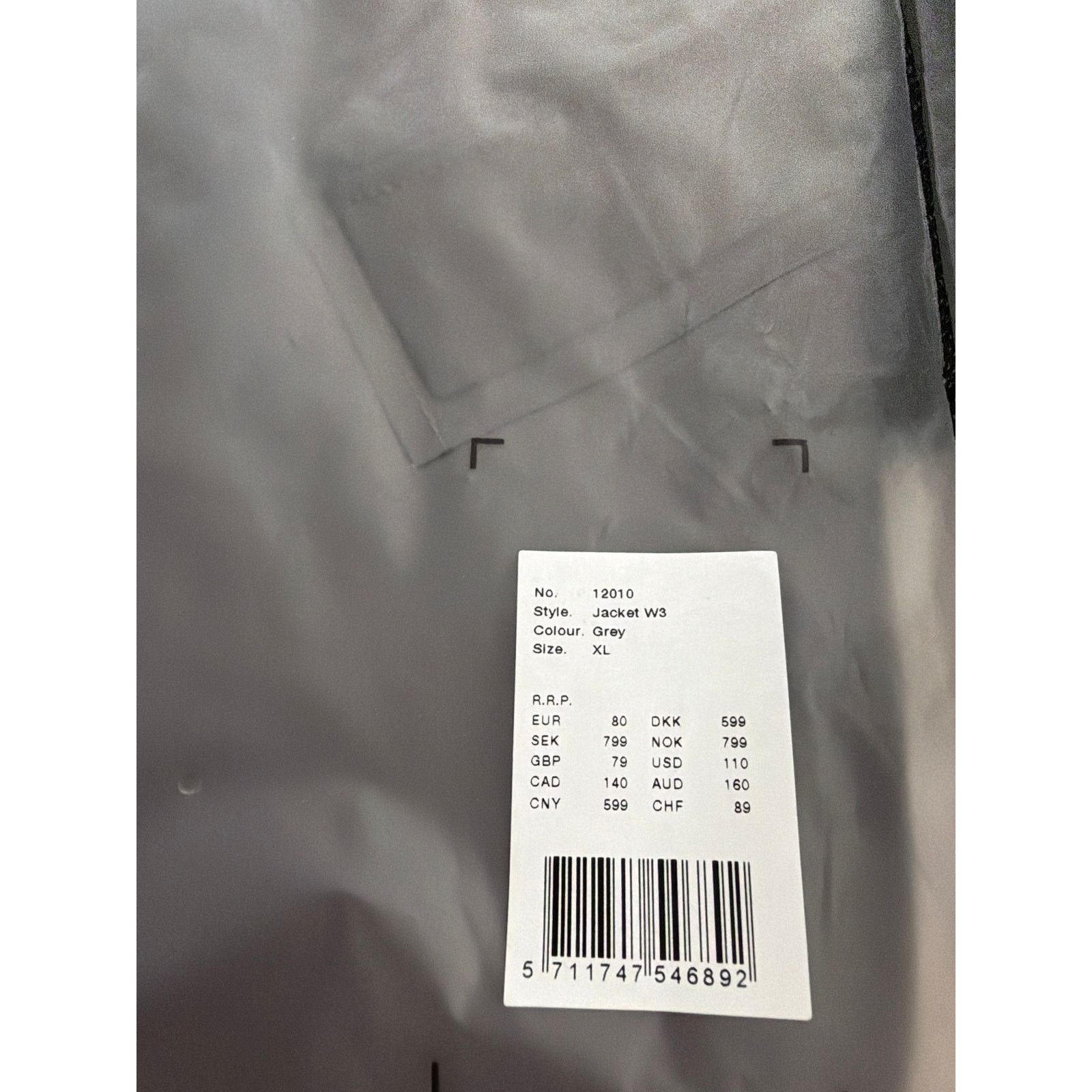 New Rains Storm Breaker Jacket W3 Coat Gray 1XL, Men's — image 6 of 6