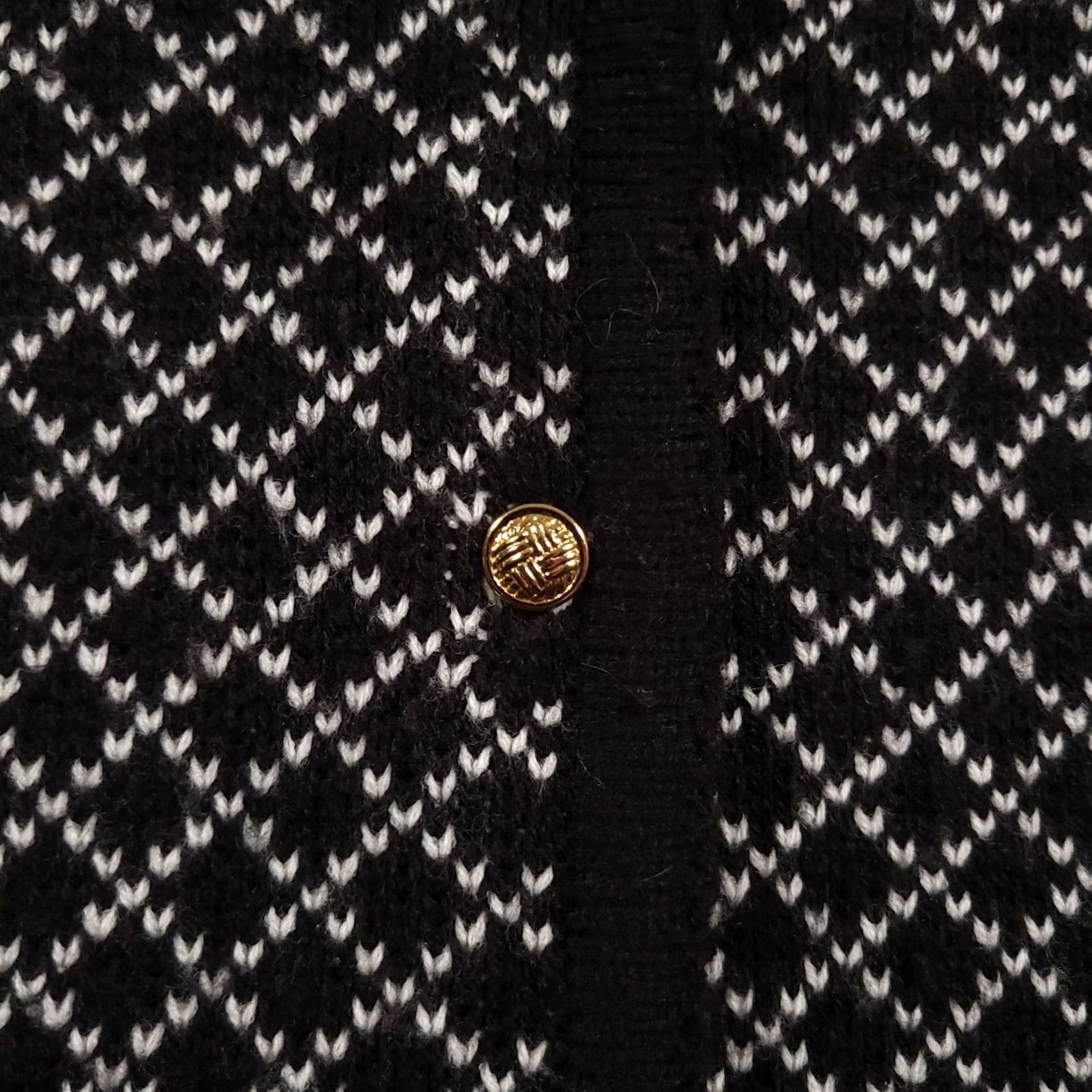 Vintage VINTAGE Crystal-Kobe Sweater Cardigan Womens Large Black White Pockets Knit Gold Buttons 90s Womens Size L / US 10 / IT 46 - 5 Thumbnail