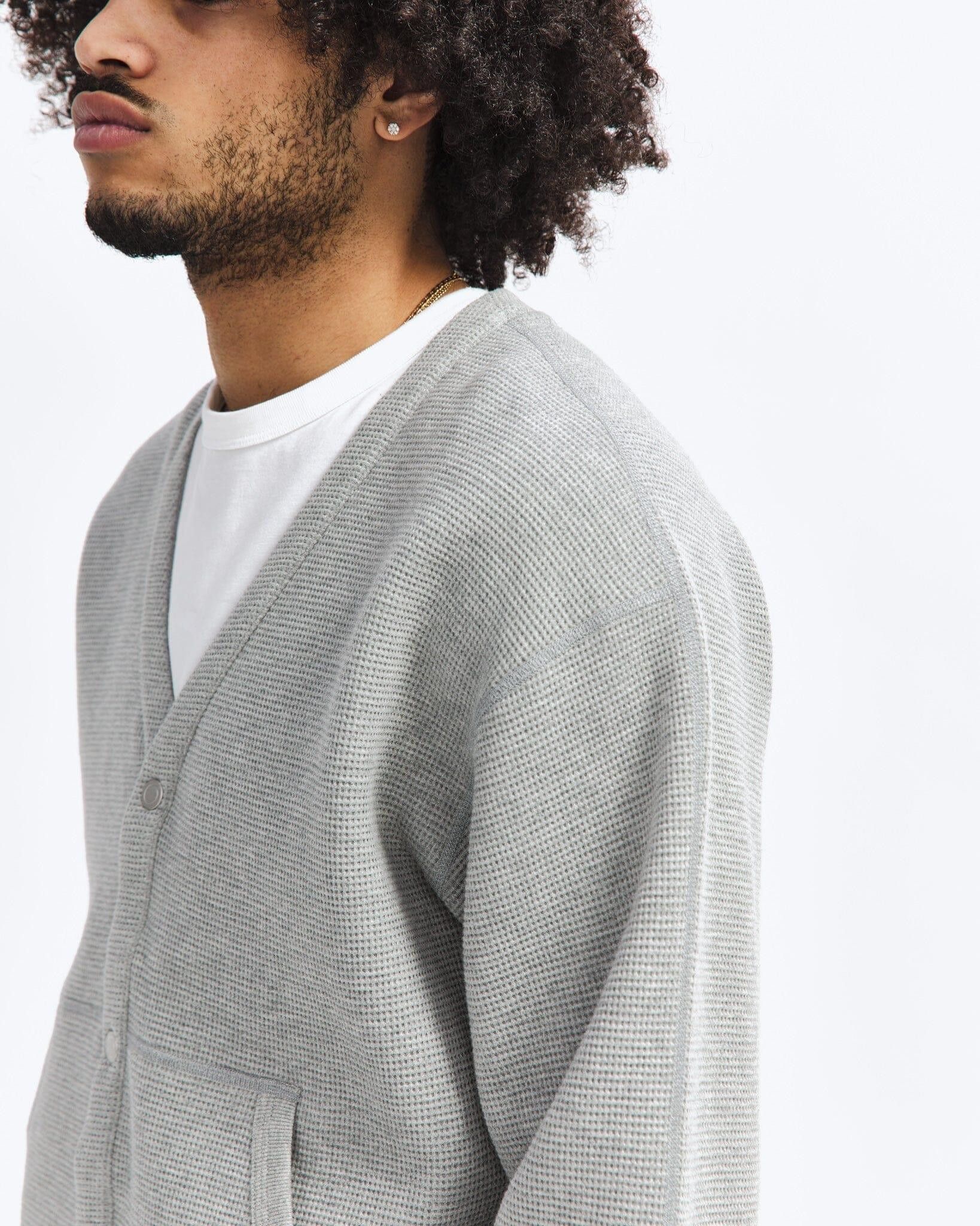 Reigning Champ Reigning Champ Flatback Thermal Cardigan Heather Grey/Gray Size US S / EU 44-46 / 1 - 6 Thumbnail
